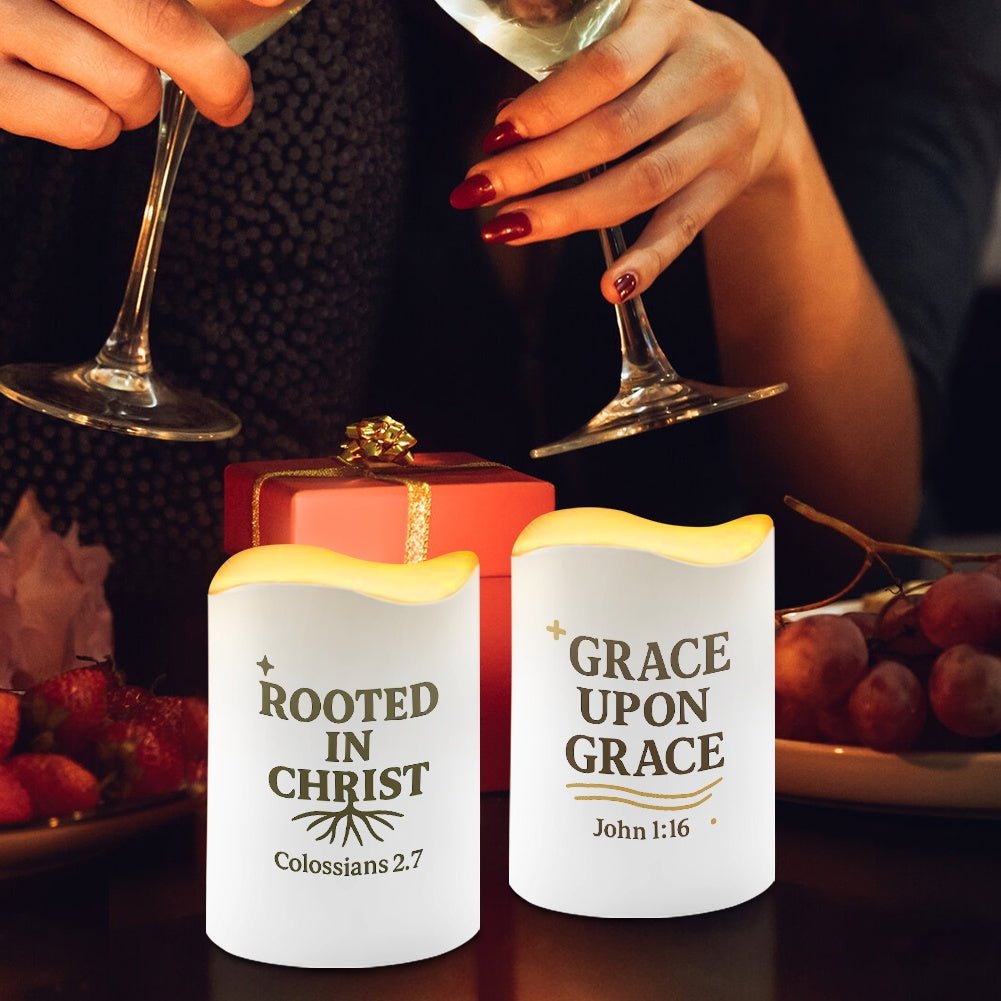 Faith & Encouragement Christian Solar Wave Candles Set of 6 - ClaimedbyGodDesigns