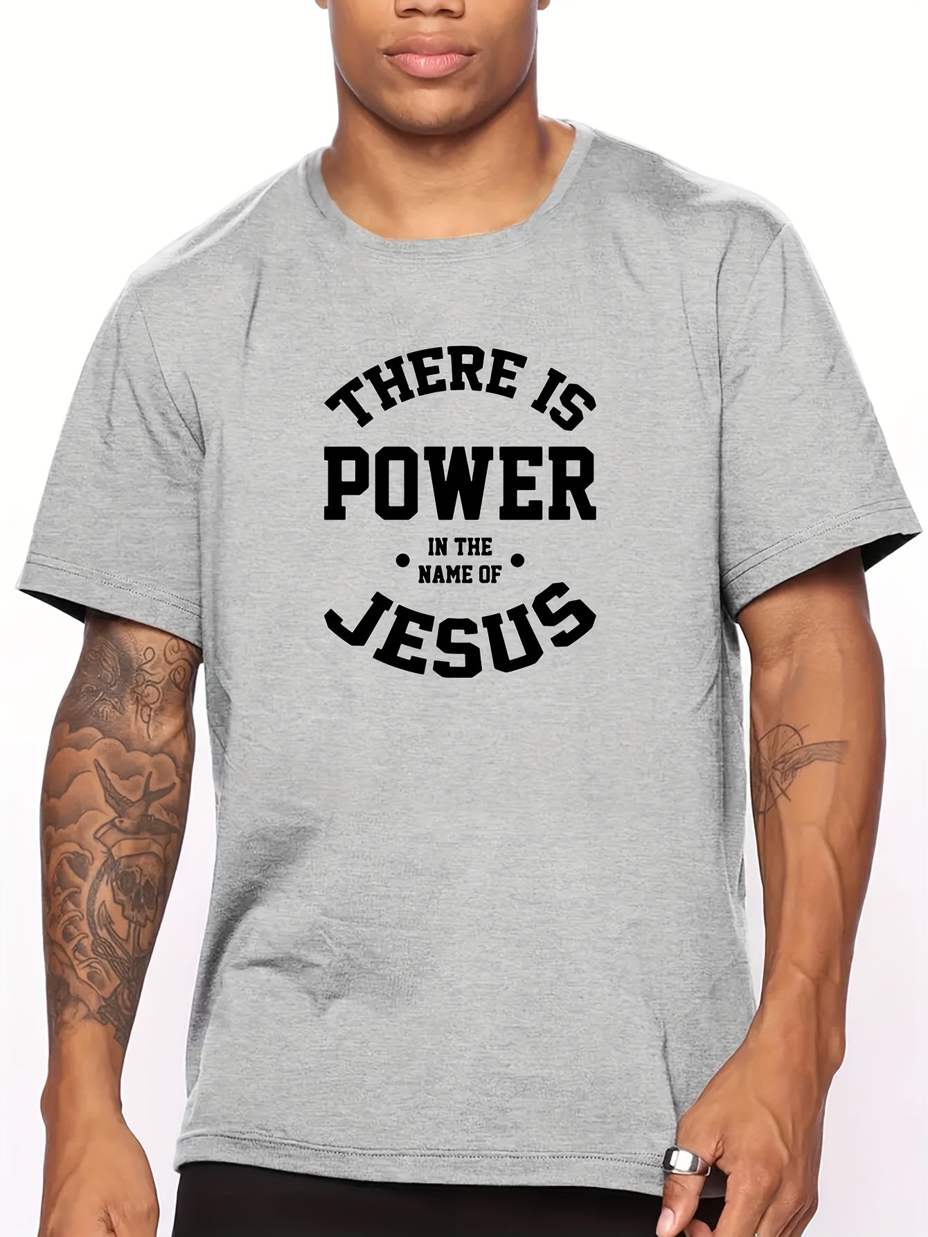 There Is Power In The Name Of Jesus Men's Christian T-shirt claimedbygoddesigns