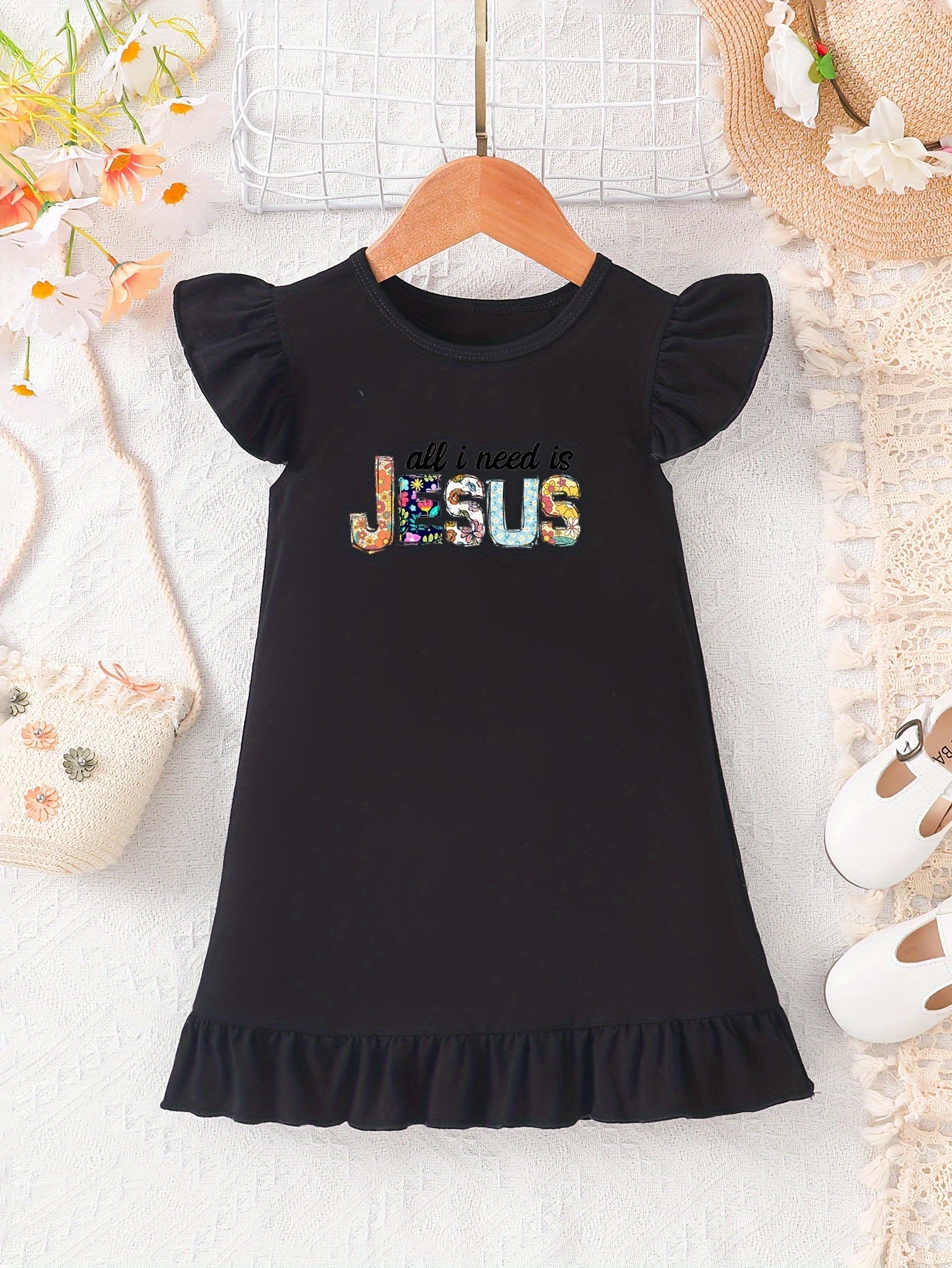 All I Need Is Jesus Christian Toddler Dress claimedbygoddesigns