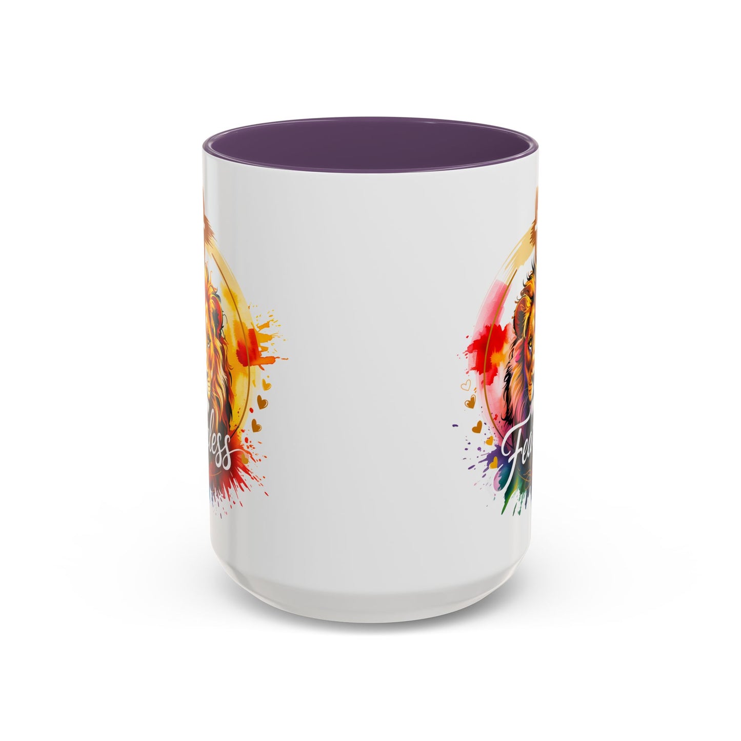 Fearless in Faith Lion Coffee Accent Mug - 11oz & 15oz Inspirational Drinkware