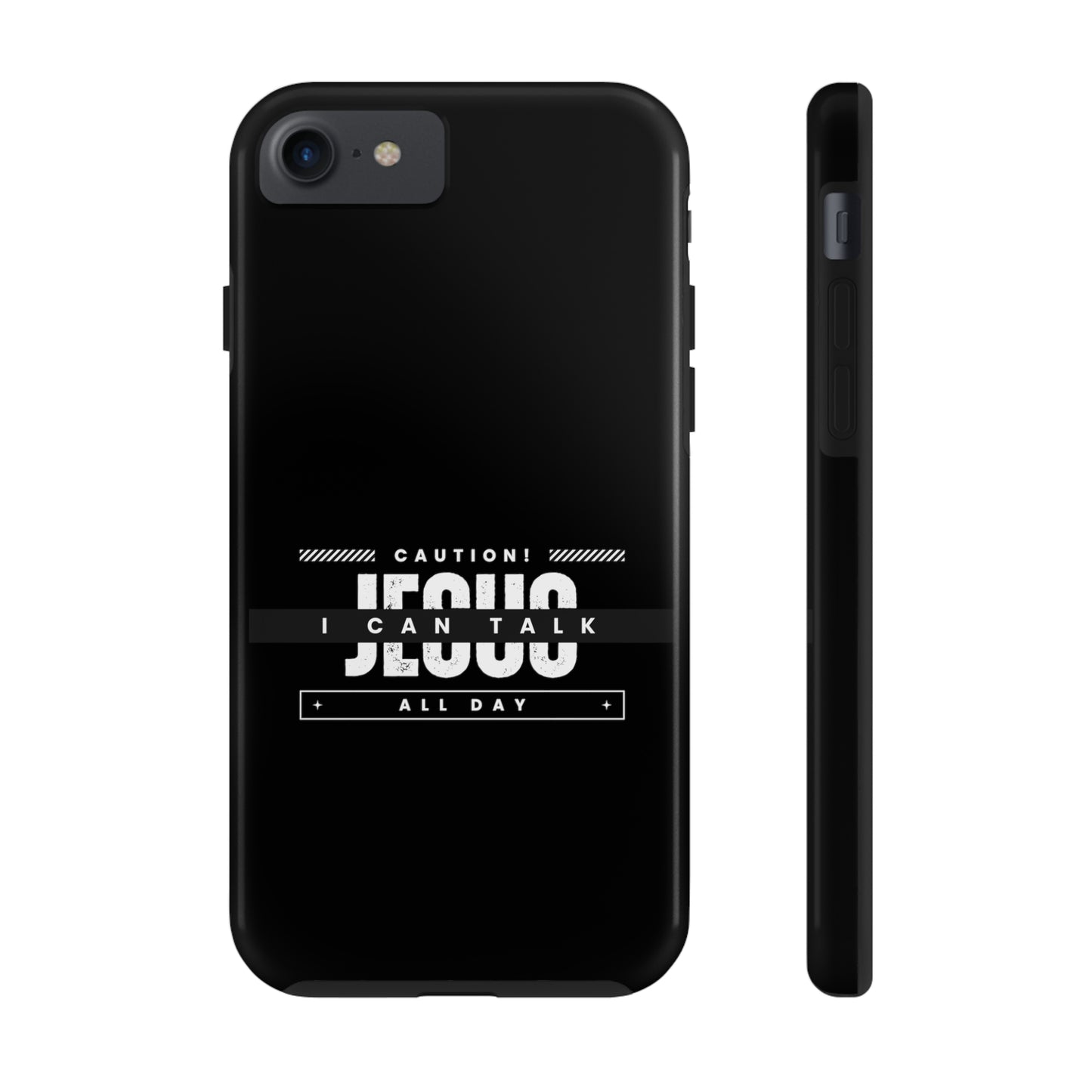 Caution I Can Talk Jesus All Day Christian Phone Tough Phone Cases, Case-Mate Printify