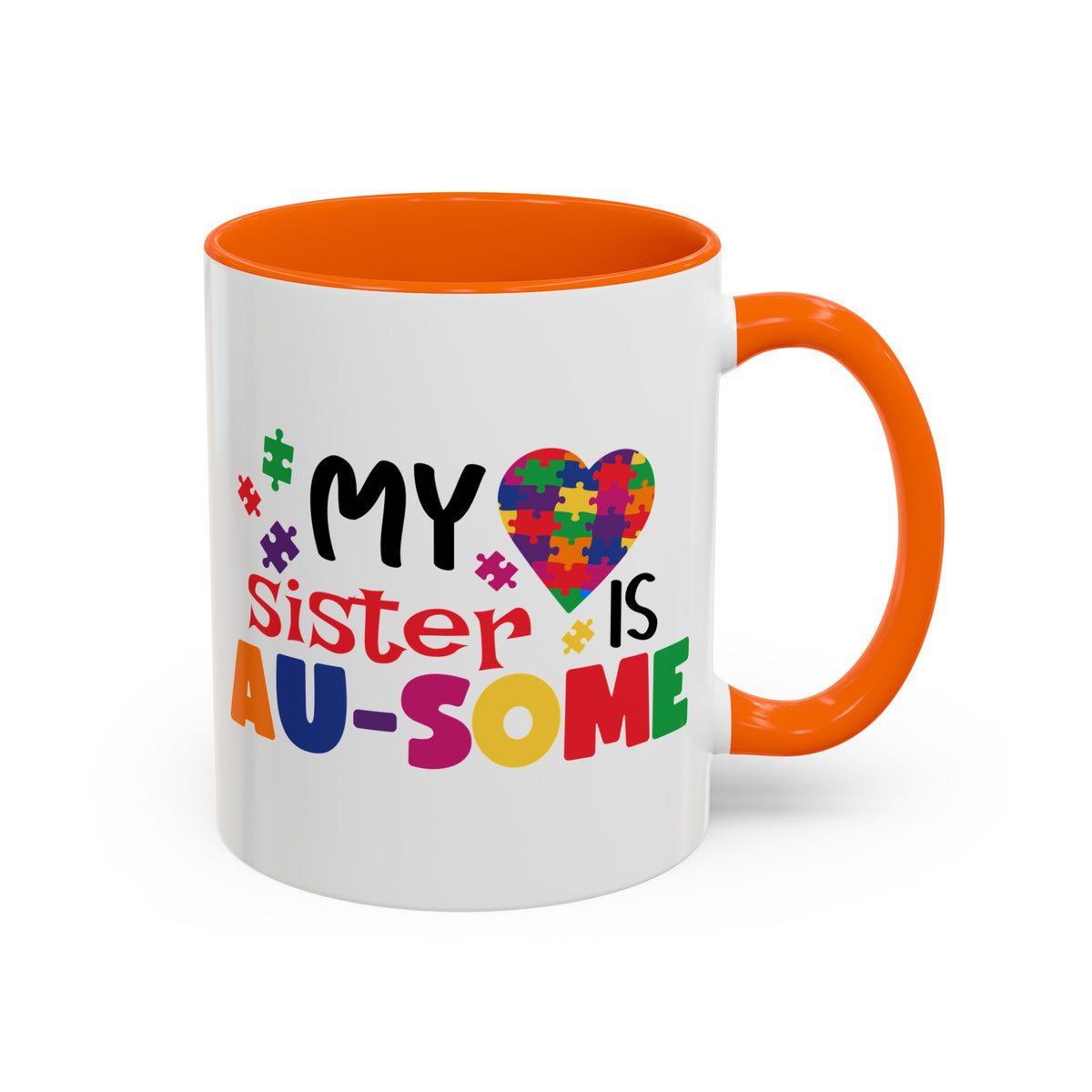 Colorful Autism Awareness Coffee Mug - "My Sister is AU-some"