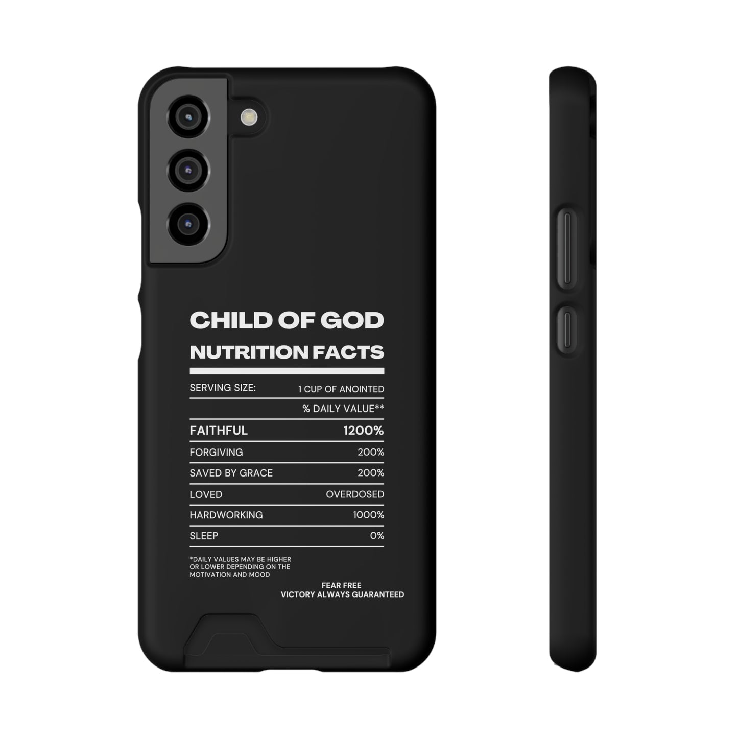 Child Of God Nutrition Facts Christian Phone Case With Card Holder Printify