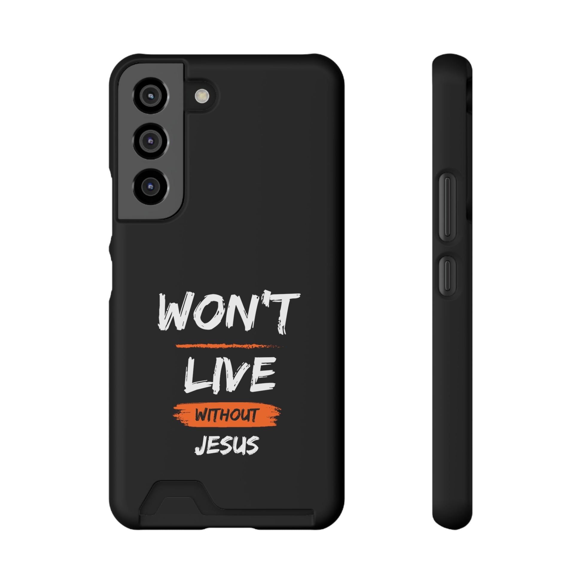 Won't Live Without Jesus Christian Phone Case With Card Holder Printify