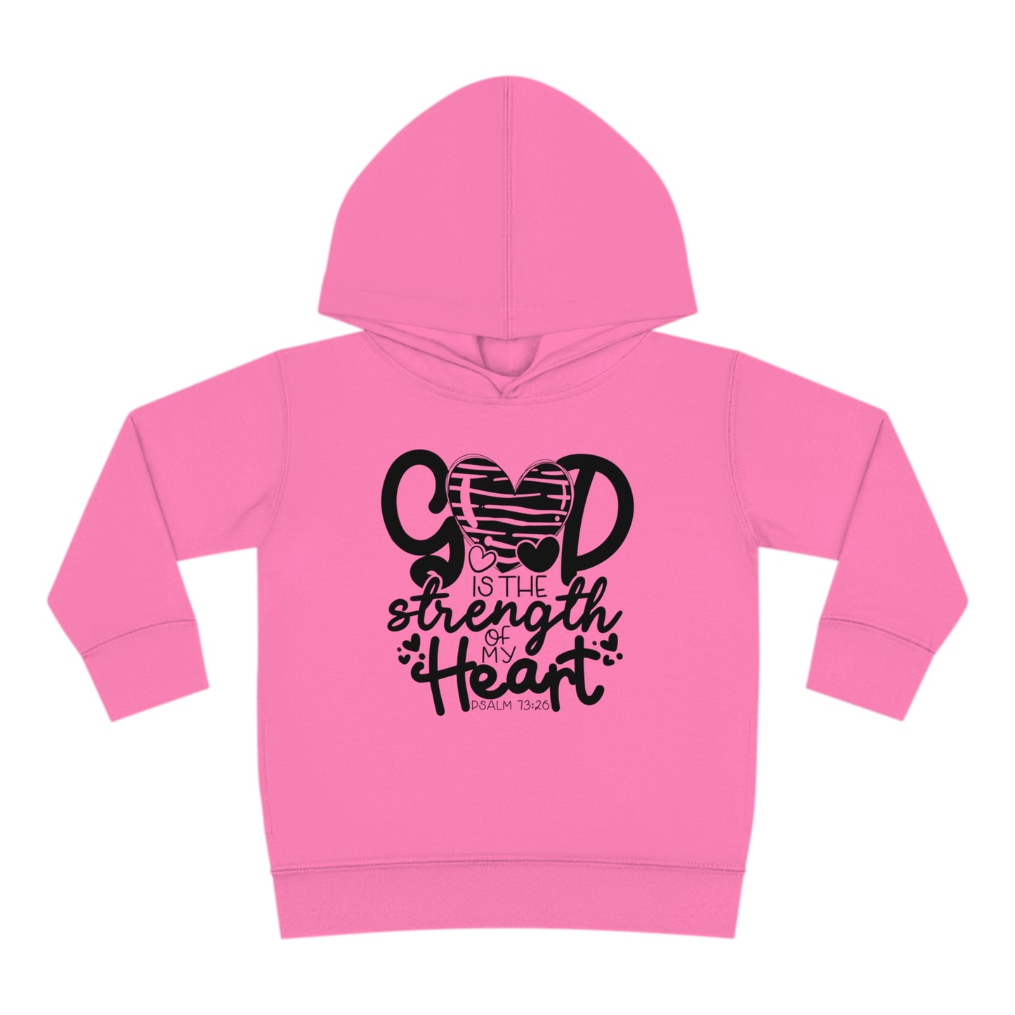 God Is The Strength Of My Heart Christian Toddler Pullover Fleece Hooded Sweatshirt