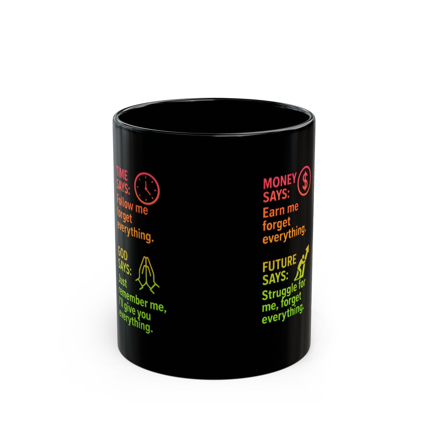 Inspirational Black Ceramic Mug - 11oz & 15oz - Motivational Quotes