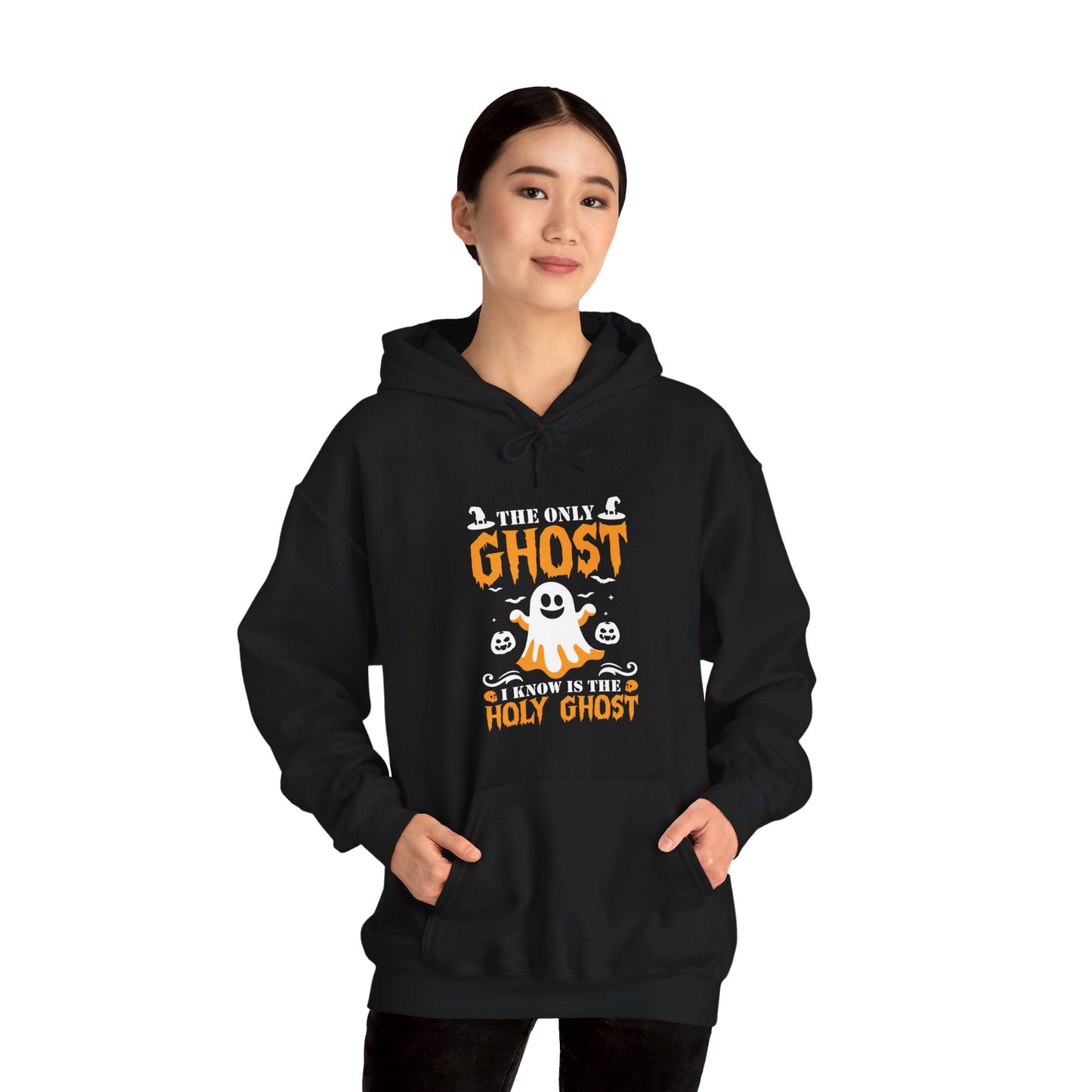 The Only Ghost I Know Is The Holy Ghost Halloween Unisex Christian Pullover Hooded Sweatshirt