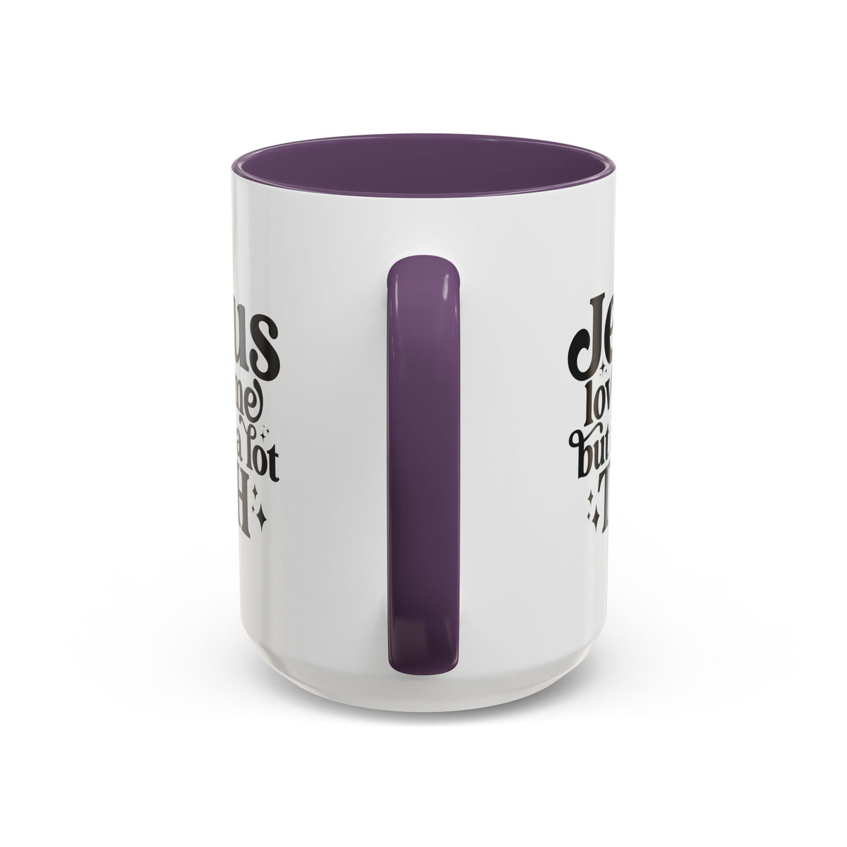 Christian Accent Coffee Mug — "Jesus Loves Me but I'm a Lot TBH" Religious Christian Gift