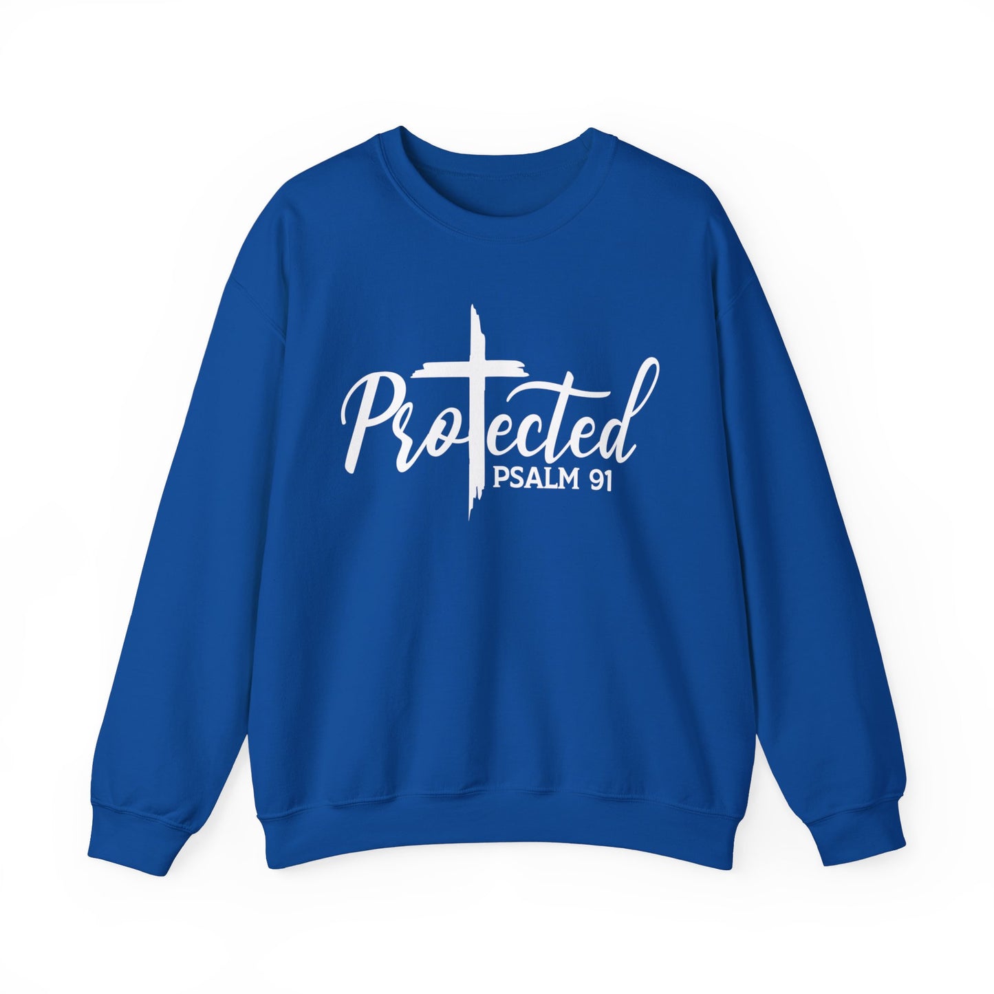 Psalm 91 Protected  Unisex Heavy Blend™ Crewneck Christian Sweatshirt