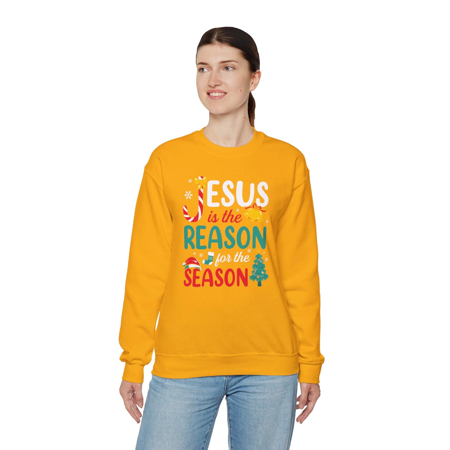 Jesus Is The Reason For The Season Christmas Unisex Heavy Blend™ Crewneck Christian Sweatshirt