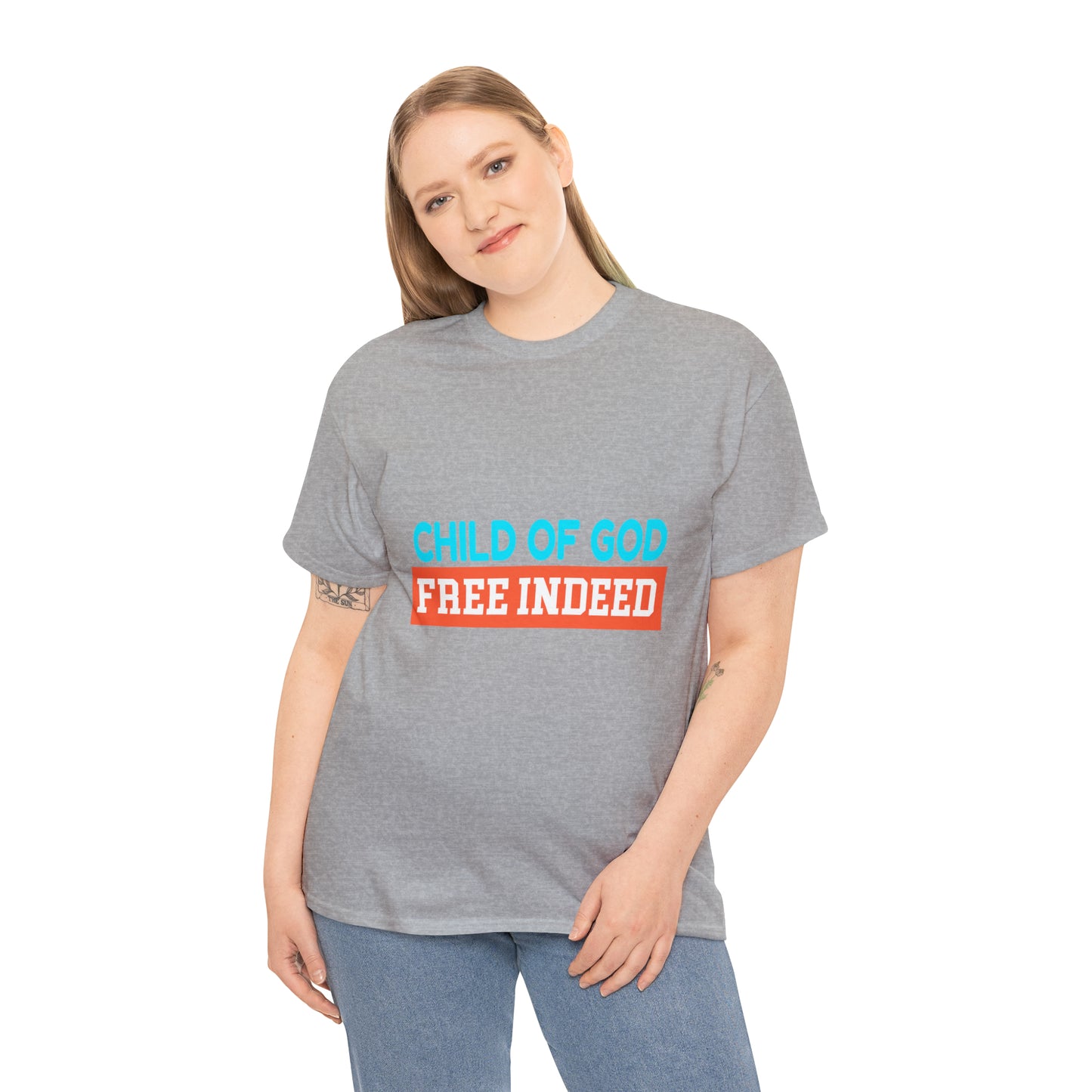 Child Of God Free Indeed Unisex Heavy Cotton Tee Printify