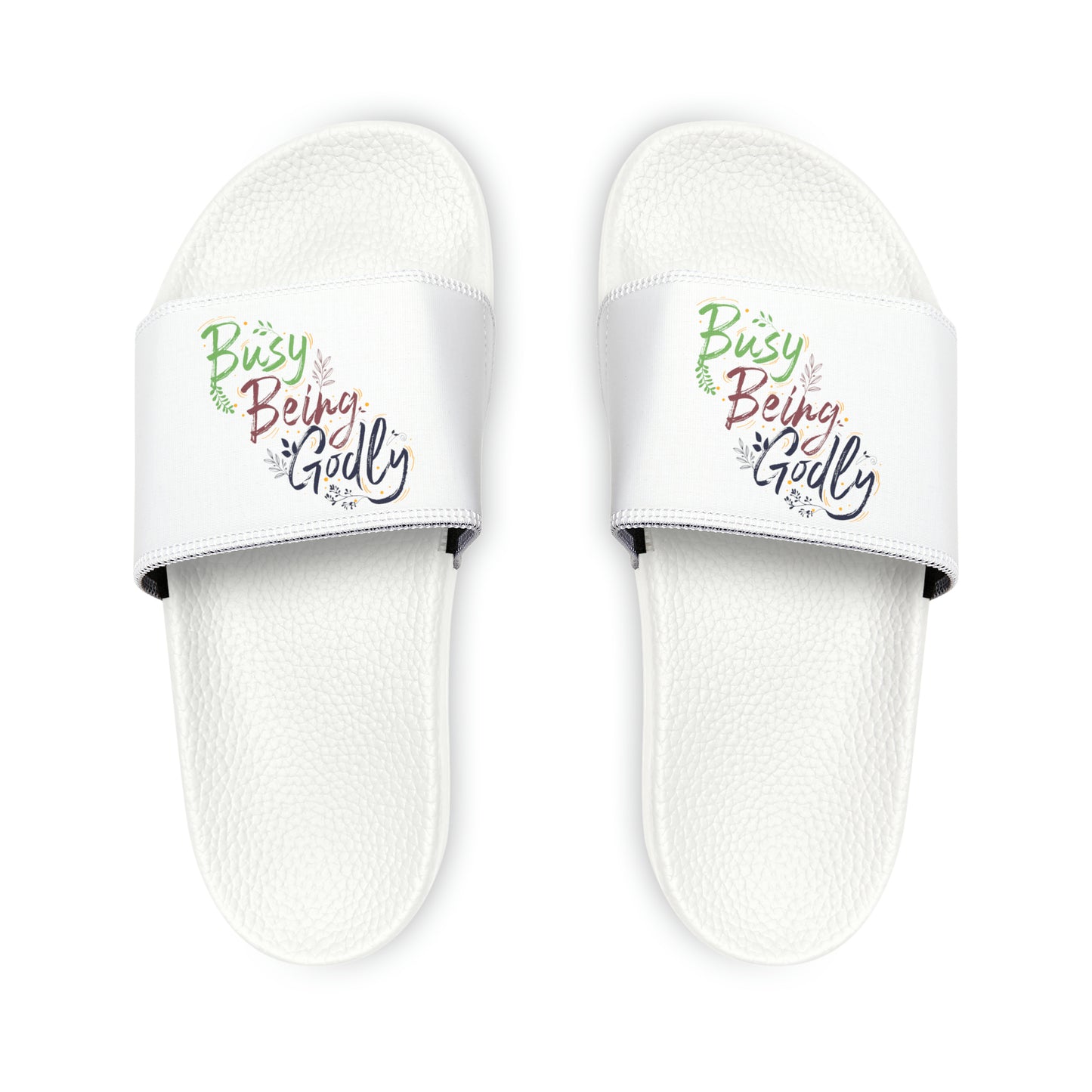 Busy Being Godly Women's PU Christian Slide Sandals Printify