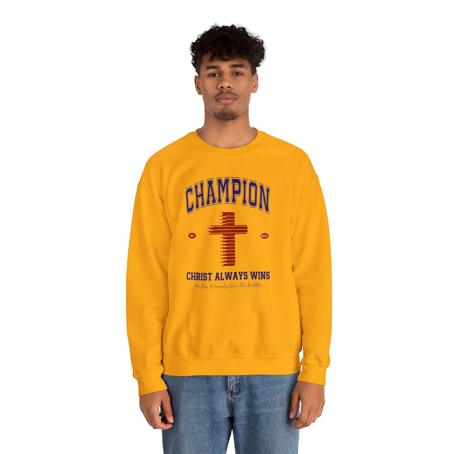 Champion Christ Always Wins Unisex Heavy Blend™ Crewneck Christian Sweatshirt