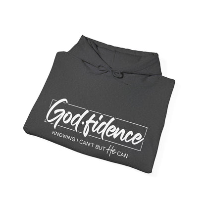 Christian Hooded Sweatshirt -Confidence In Him Knowing I Can't But He Can