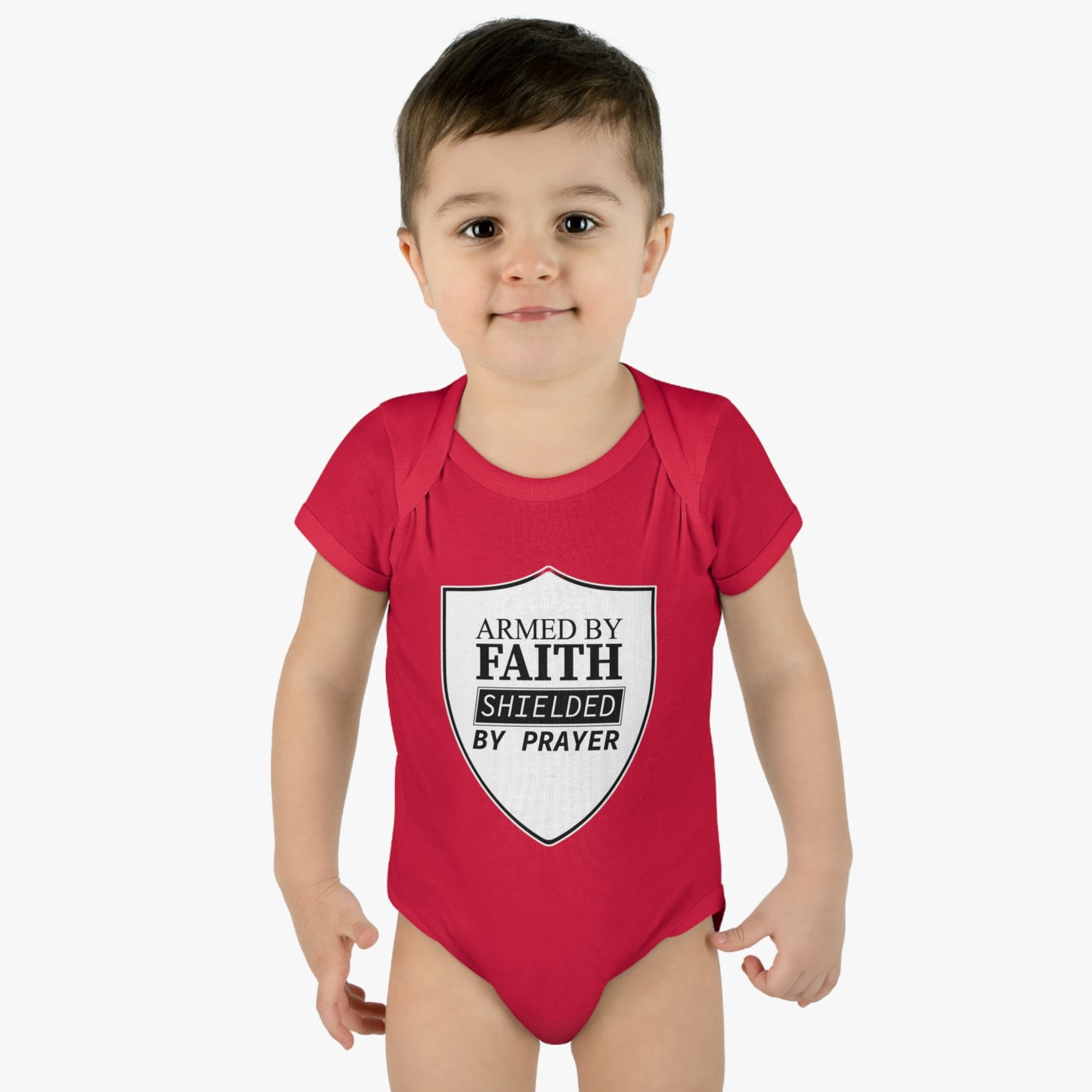 Armed By Faith Shielded By Prayer Christian Baby Onesie Printify