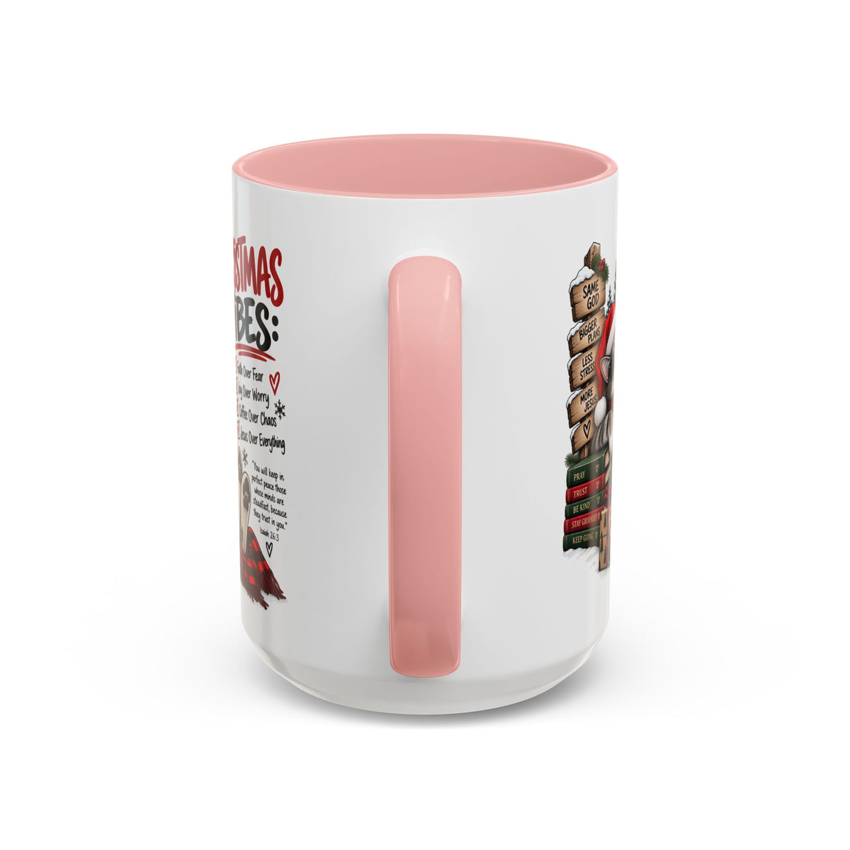 Christmas Vibes: Jesus Over Everything Santa Cat Coffee Mug
