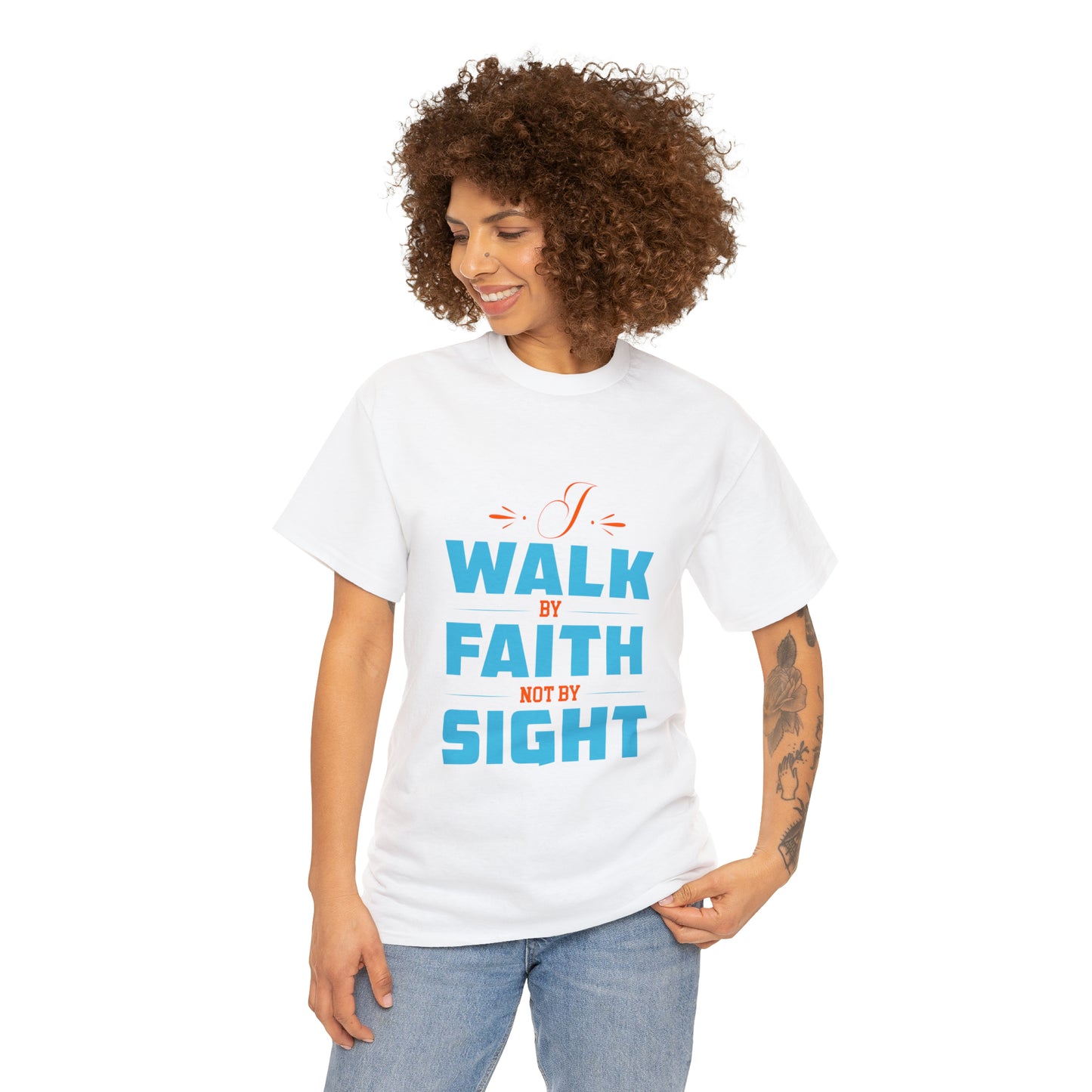 I Walk By Faith & Not By Sight Unisex Heavy Cotton Tee