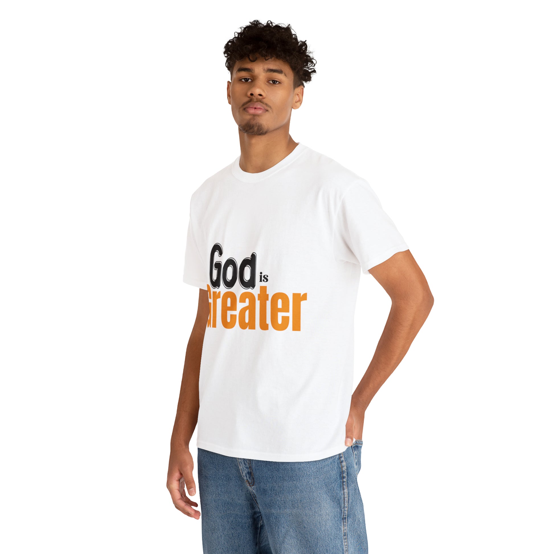 God Is Greater Unisex Heavy Cotton Tee Printify