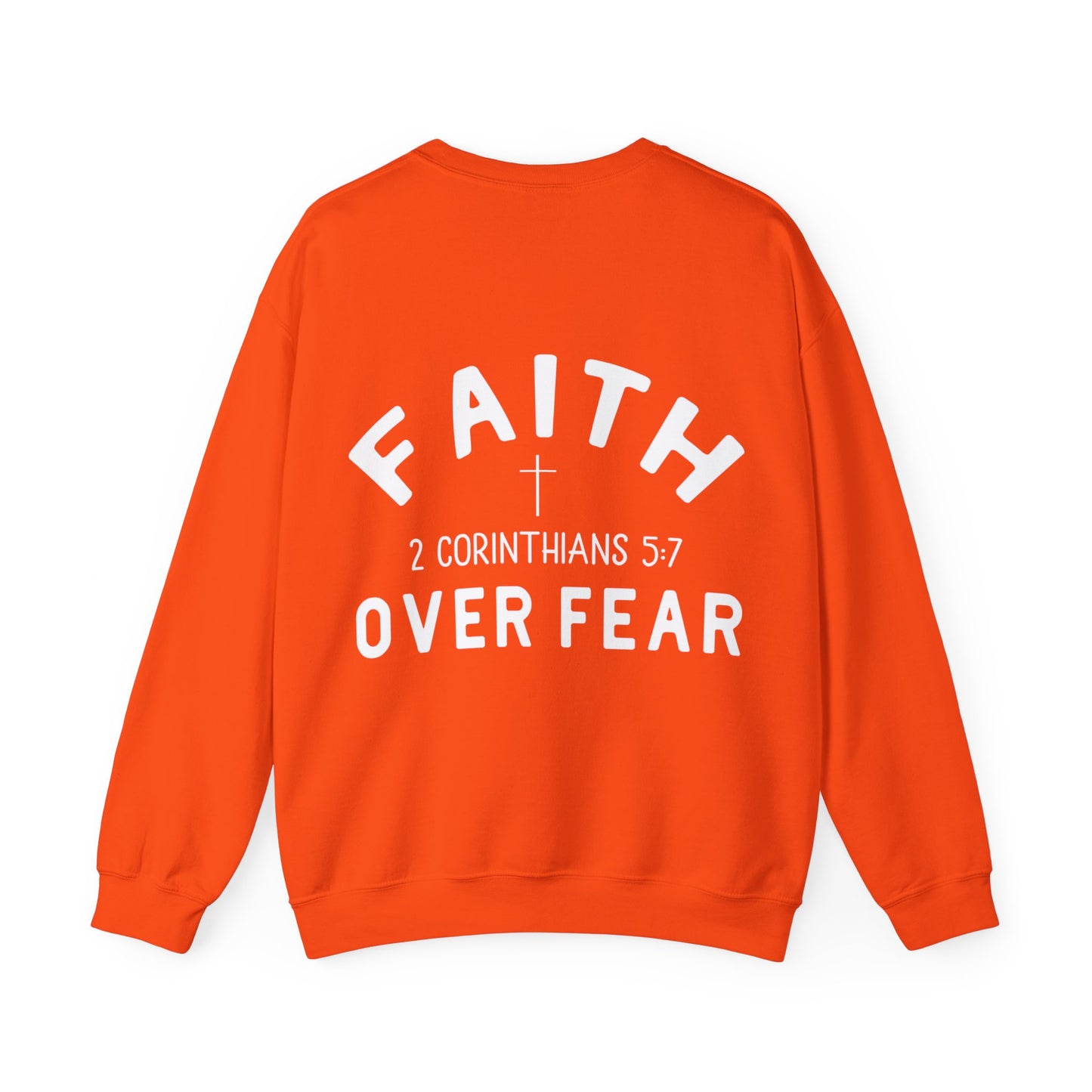 Faith Over Fear 3 Crosses  Unisex Heavy Blend™ Crewneck Christian Sweatshirt