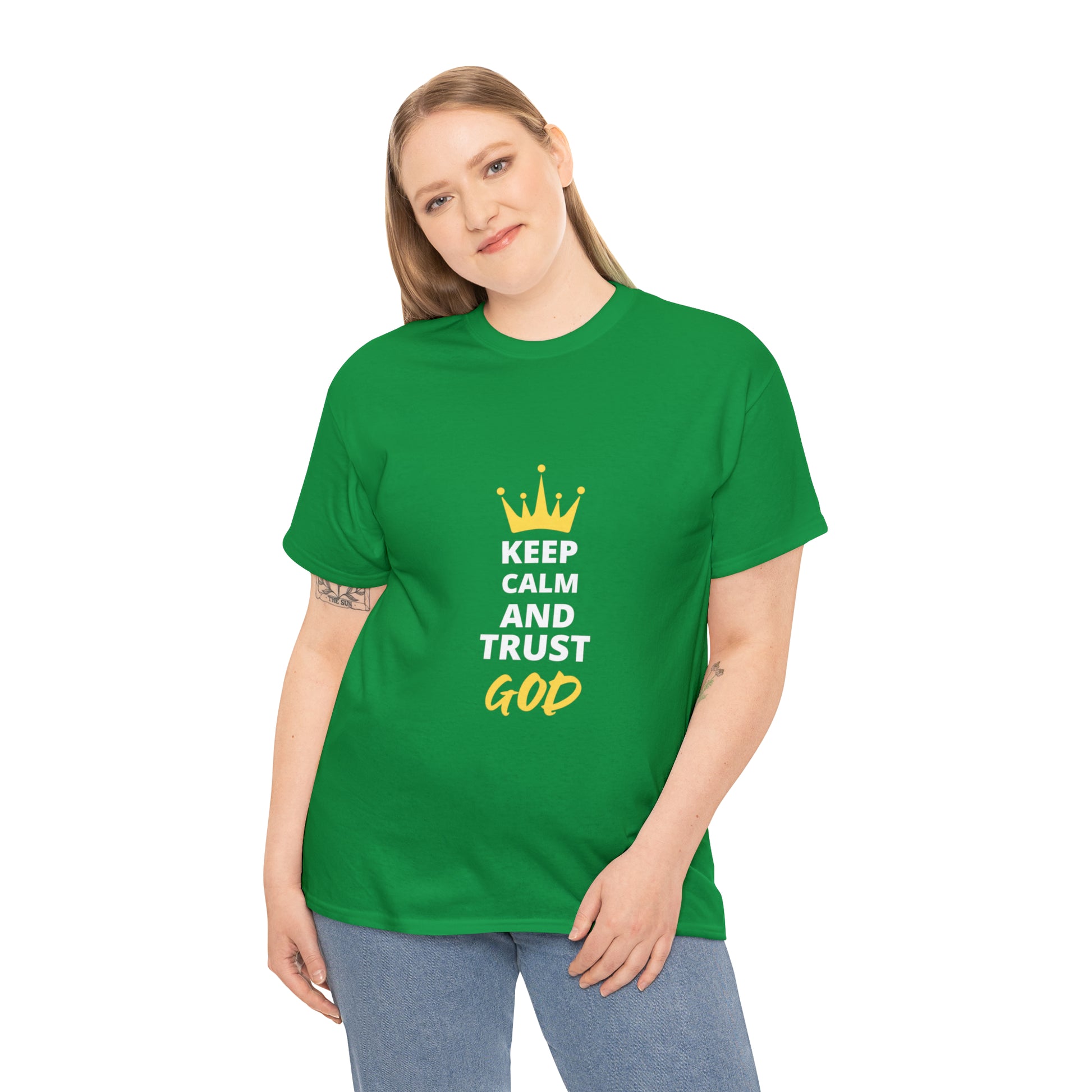 Keep Calm And Trust God Unisex Heavy Cotton Tee Printify