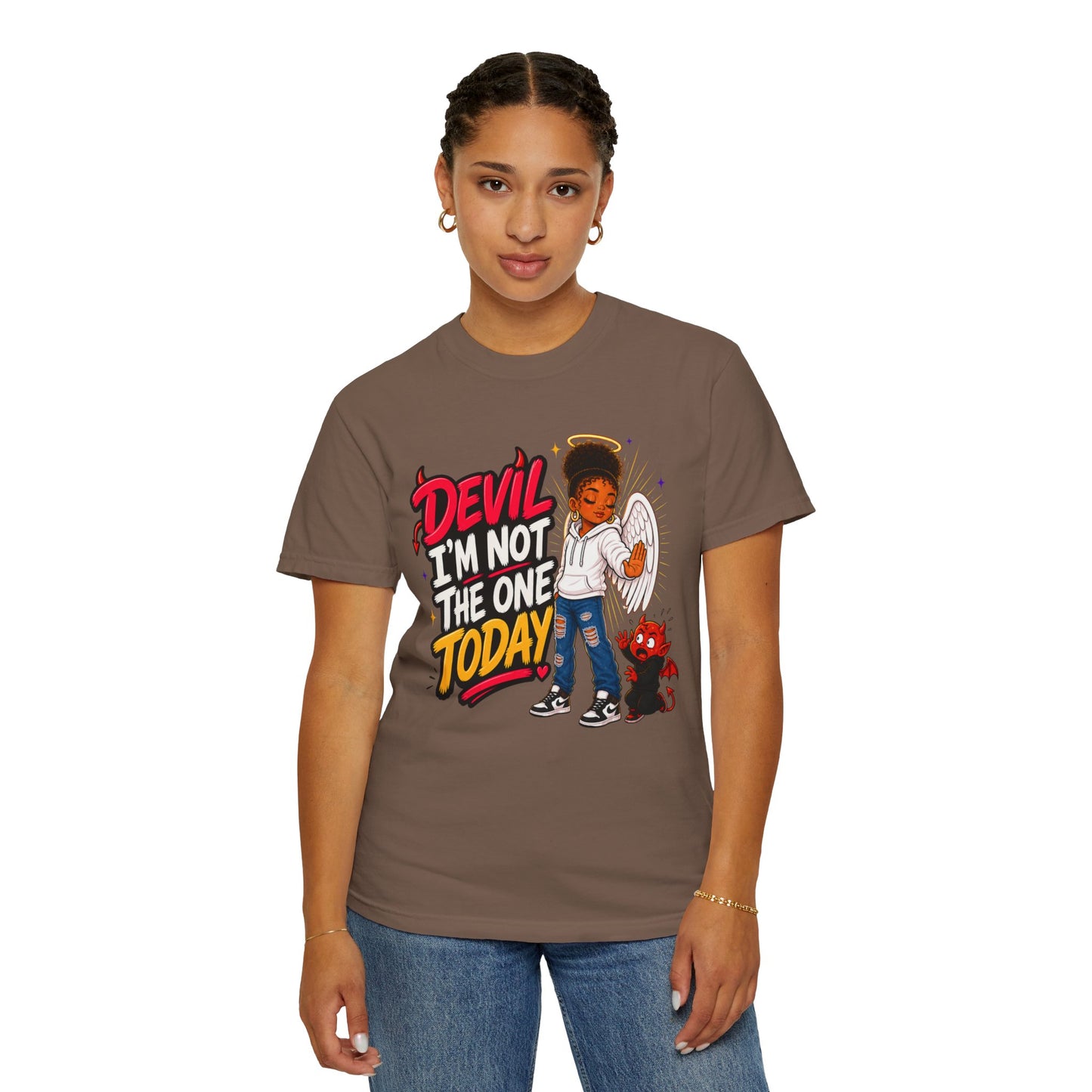 Devil I'm Not the One Today T-Shirt — Funny Angel vs Devil Graphic Tee - ClaimedbyGodDesigns