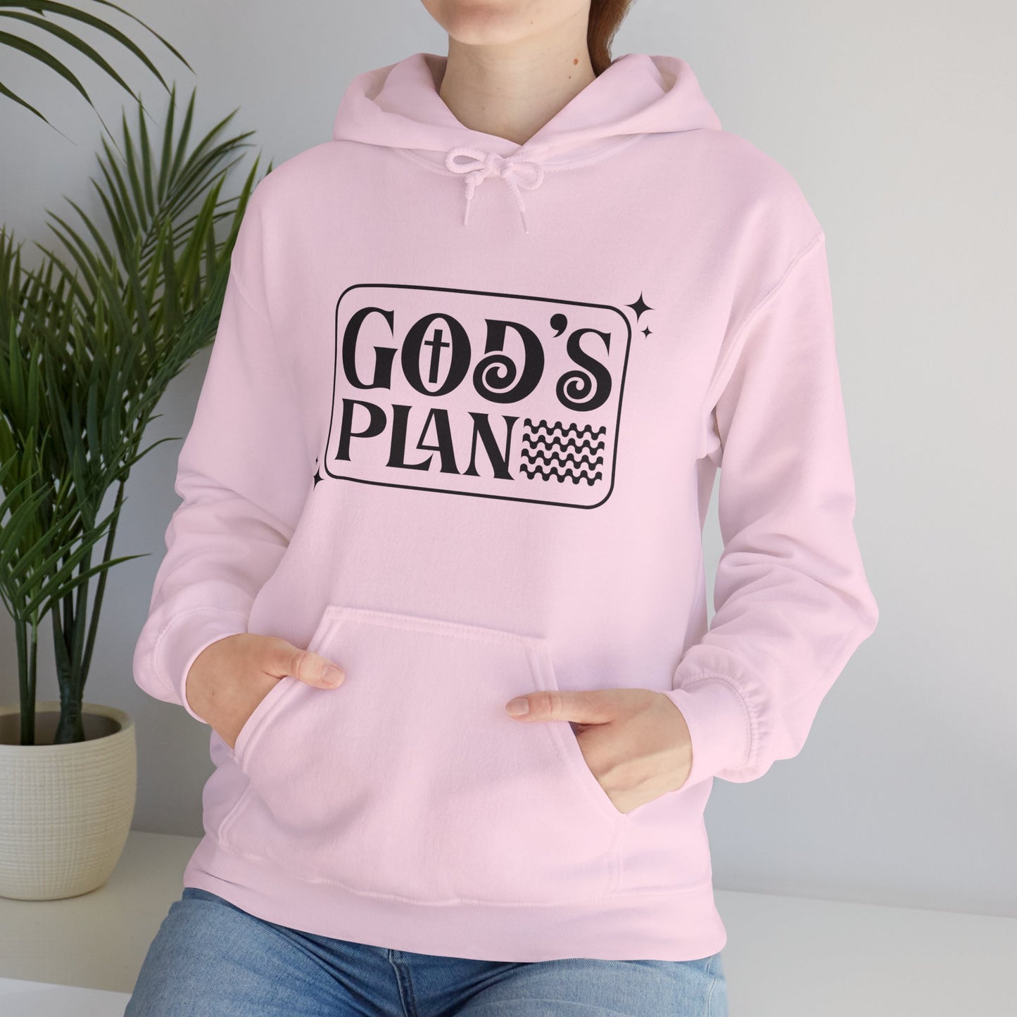 God's Plan Over MIne Unisex Christian Hooded Pullover Sweatshirt