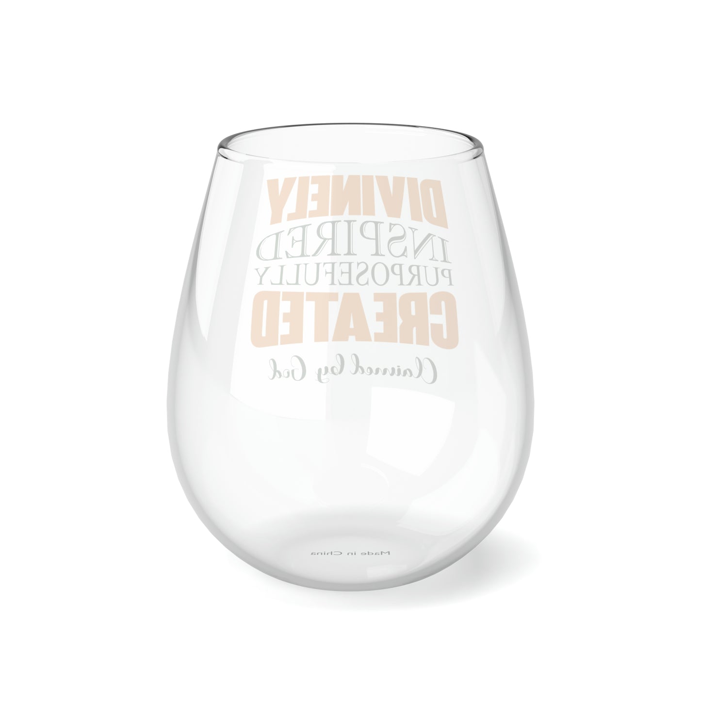 Divinely Inspired Purposefully Created Stemless Wine Glass, 11.75oz