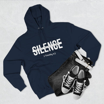 Silence Hoodie - Inspirational Fleece Unisex Pullover, Christian Gift, Motivational Activewear, Cozy Sweatshirt, Scripture Reminder