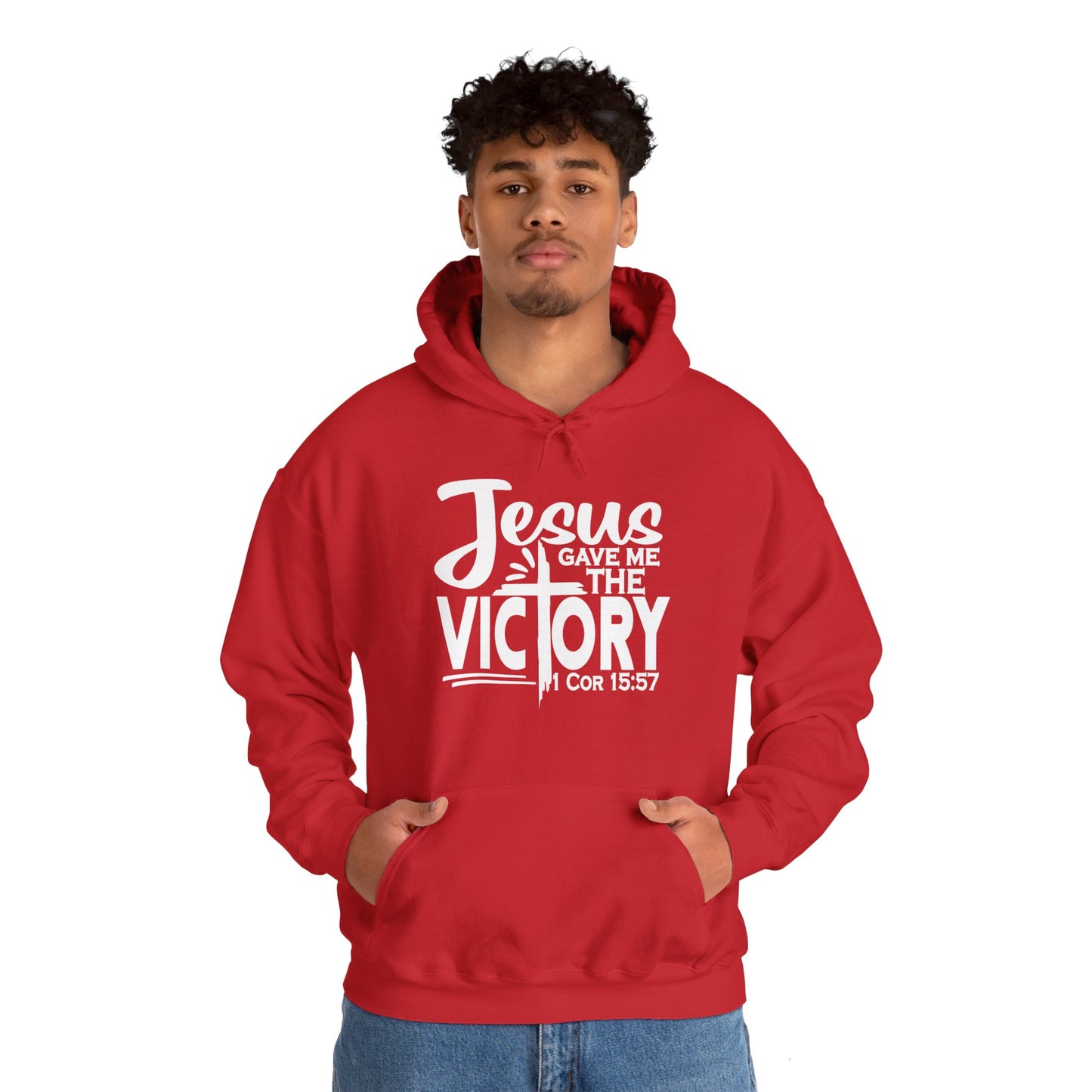 Jesus Gave Me The Victory Unisex Christian Hooded Pullover Sweatshirt