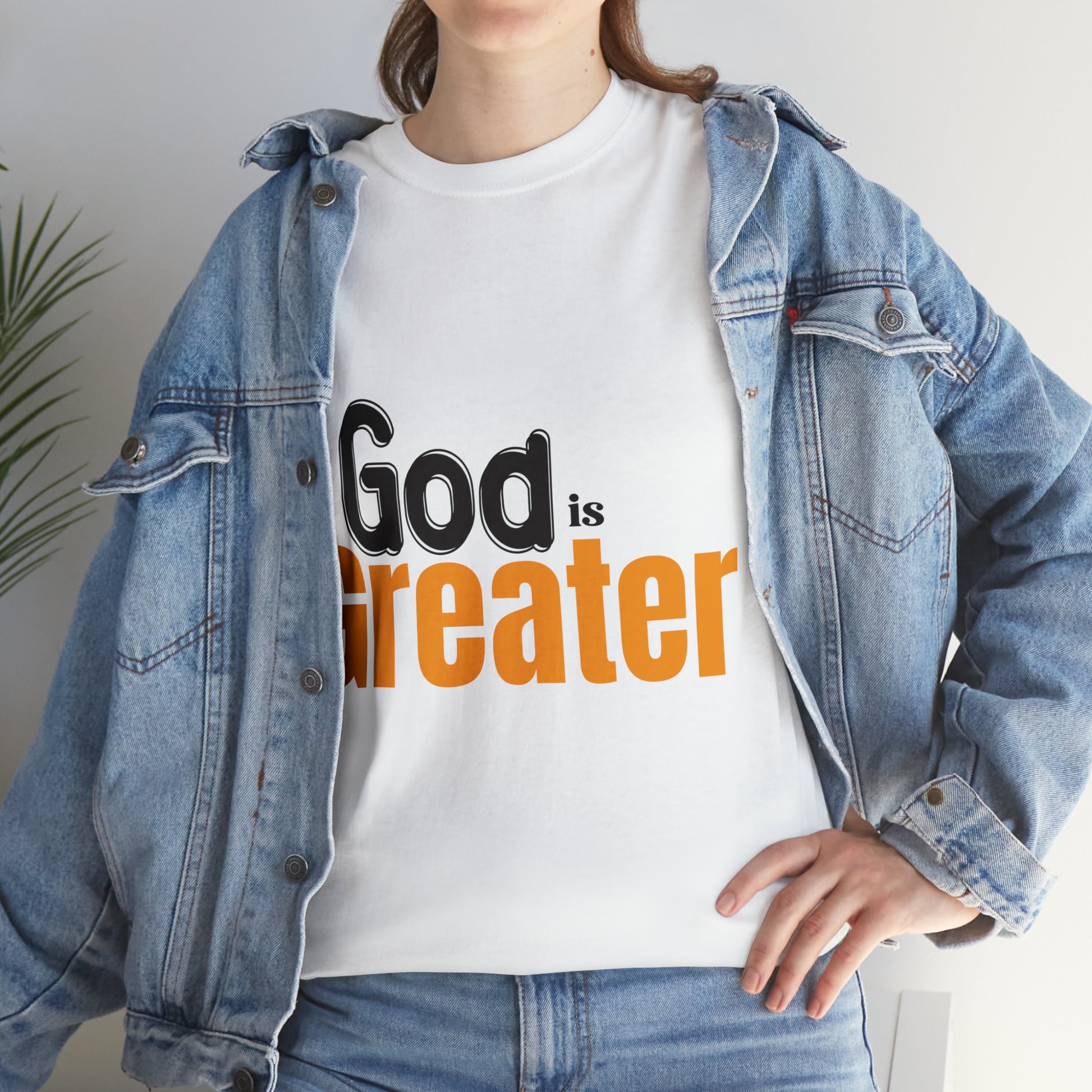 God Is Greater Unisex Heavy Cotton Tee Printify