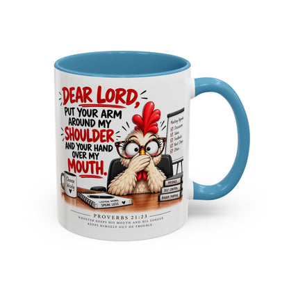 Christian Coffee Mug — "Dear Lord, Put Your Arm Around My Shoulder" Inspirational Ceramic Mug