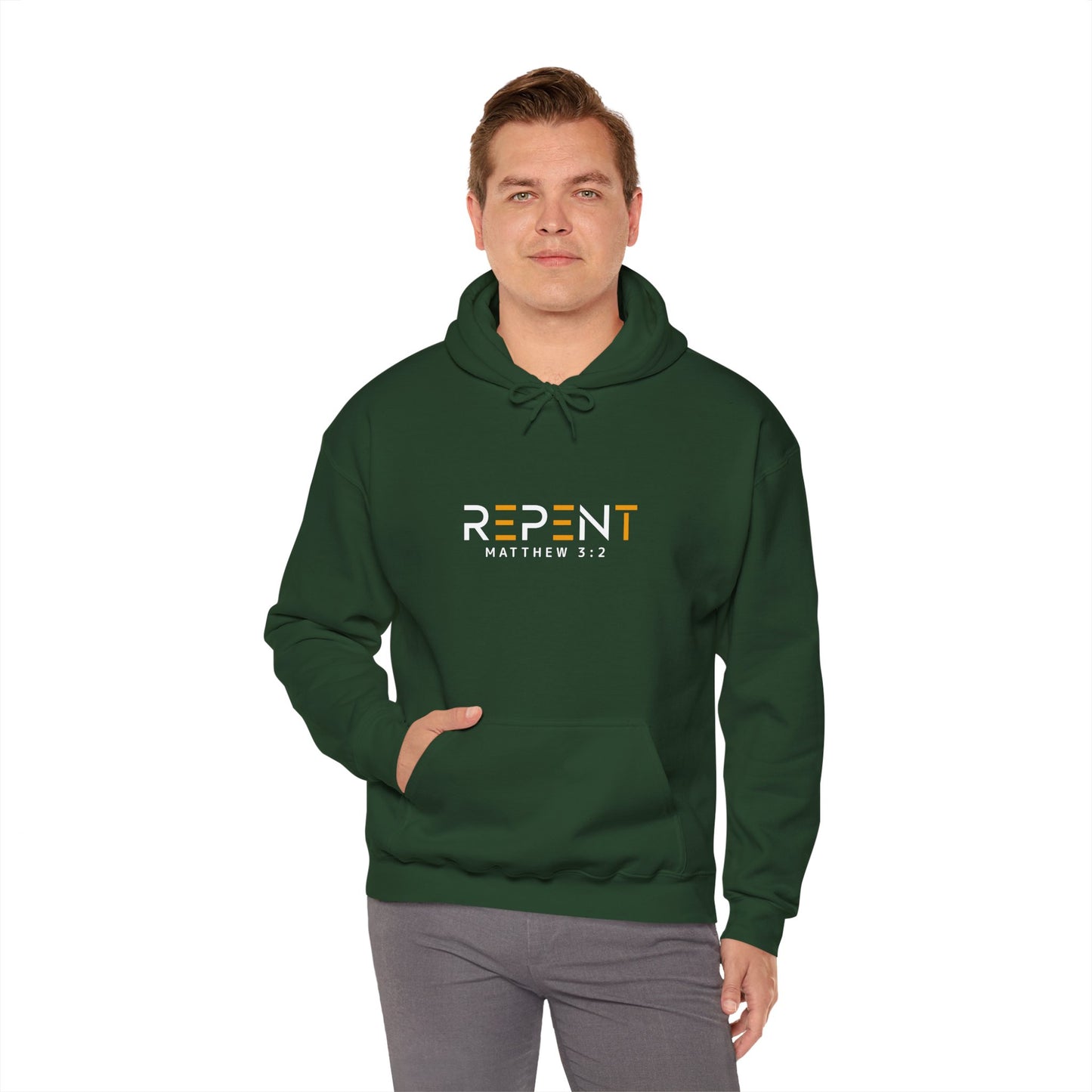 Repent Christian Unisex Hooded Pullover Sweatshirt