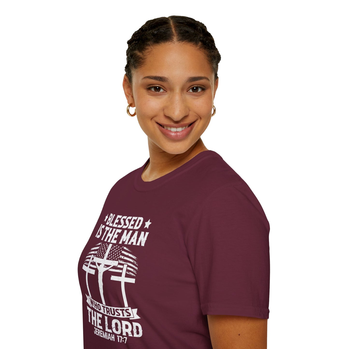 Blessed Is The Man Who Trusts In The Lord American Patriotic Christian Unisex T-shirt