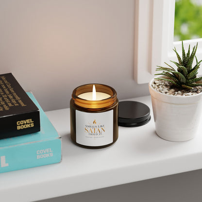 Smells Like Satan Tried It Soy Candle — Amber Jar Scented Candle (Multi-Size)