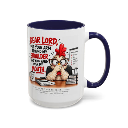 Christian Coffee Mug — "Dear Lord, Put Your Arm Around My Shoulder" Inspirational Ceramic Mug