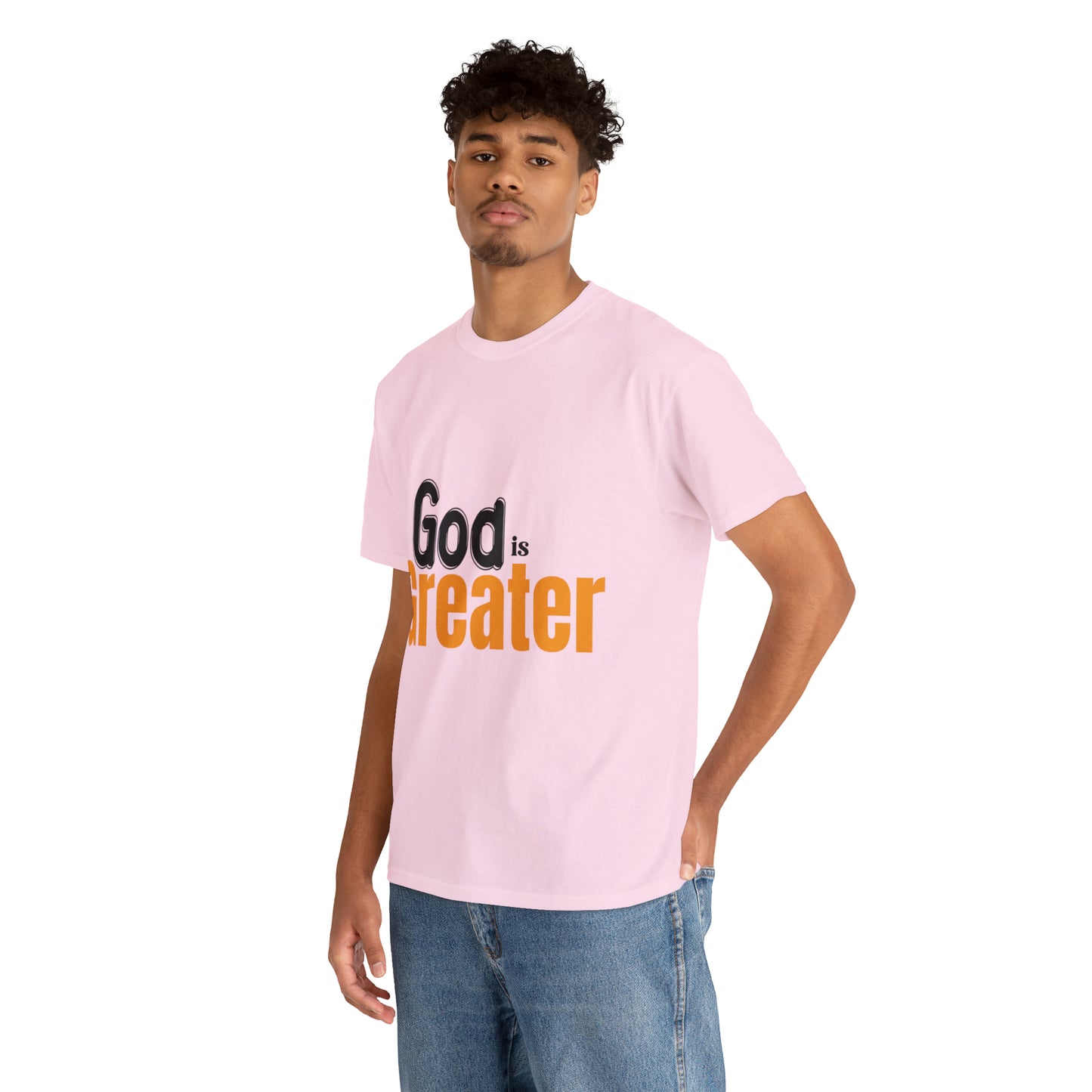 God Is Greater Unisex Heavy Cotton Tee Printify