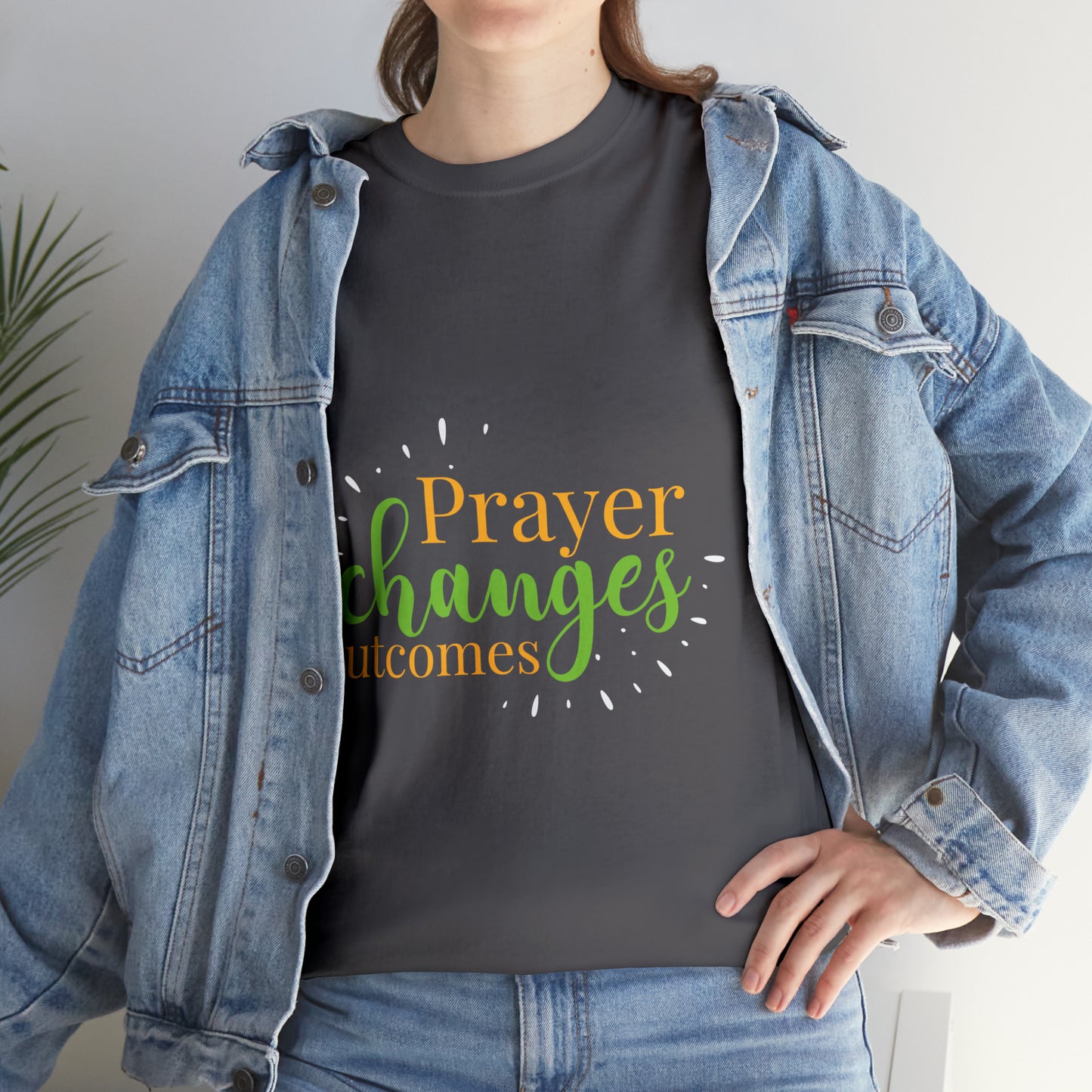 Prayer Changes Outcomes Unisex Heavy Cotton Tee