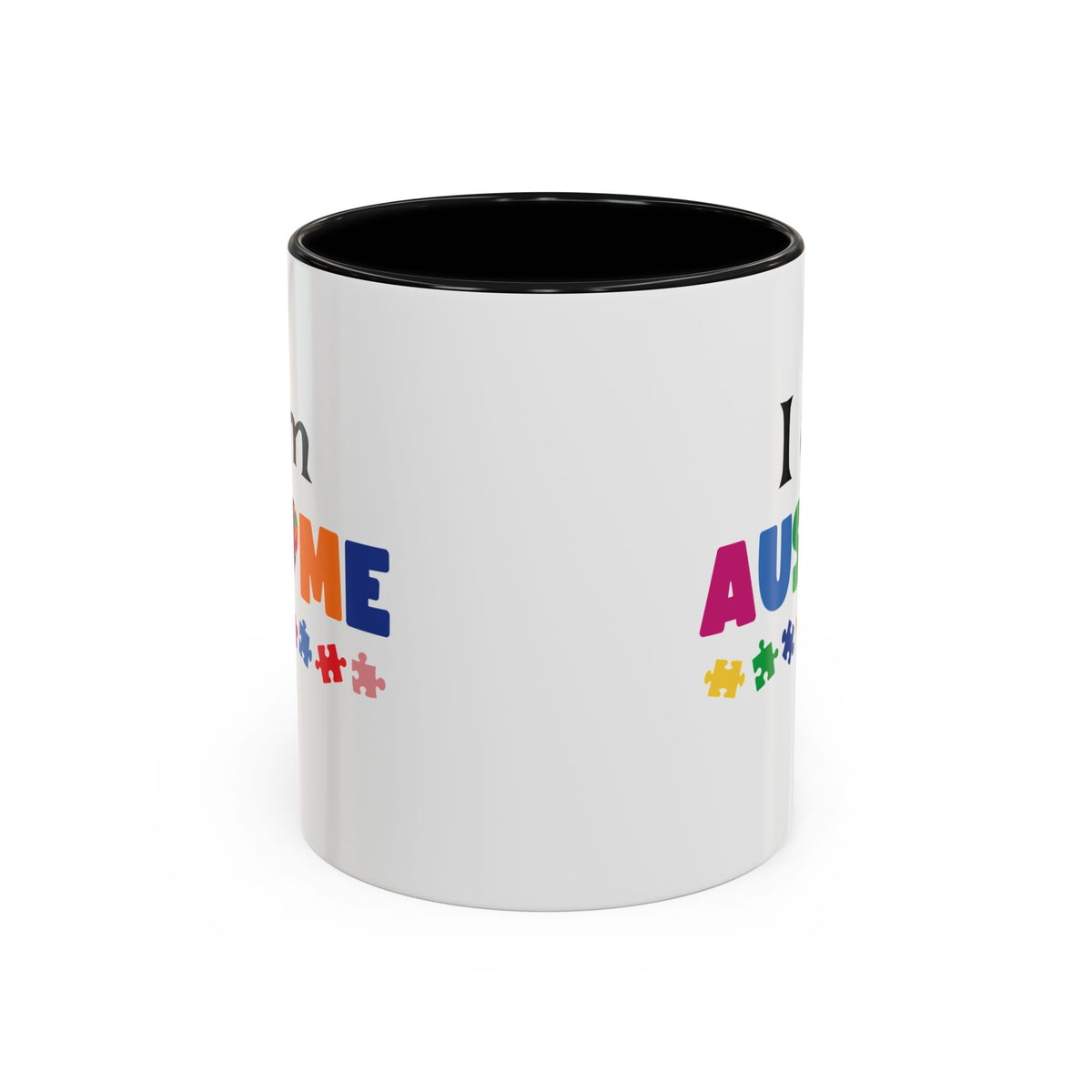 Inspirational Autism Coffee Mug - I am AUSome - 11oz/15oz Accent Mug