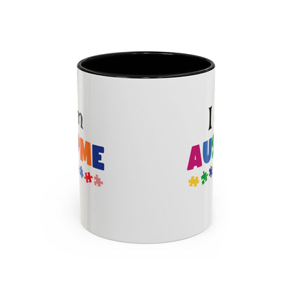 Inspirational Autism Coffee Mug - I am AUSome - 11oz/15oz Accent Mug