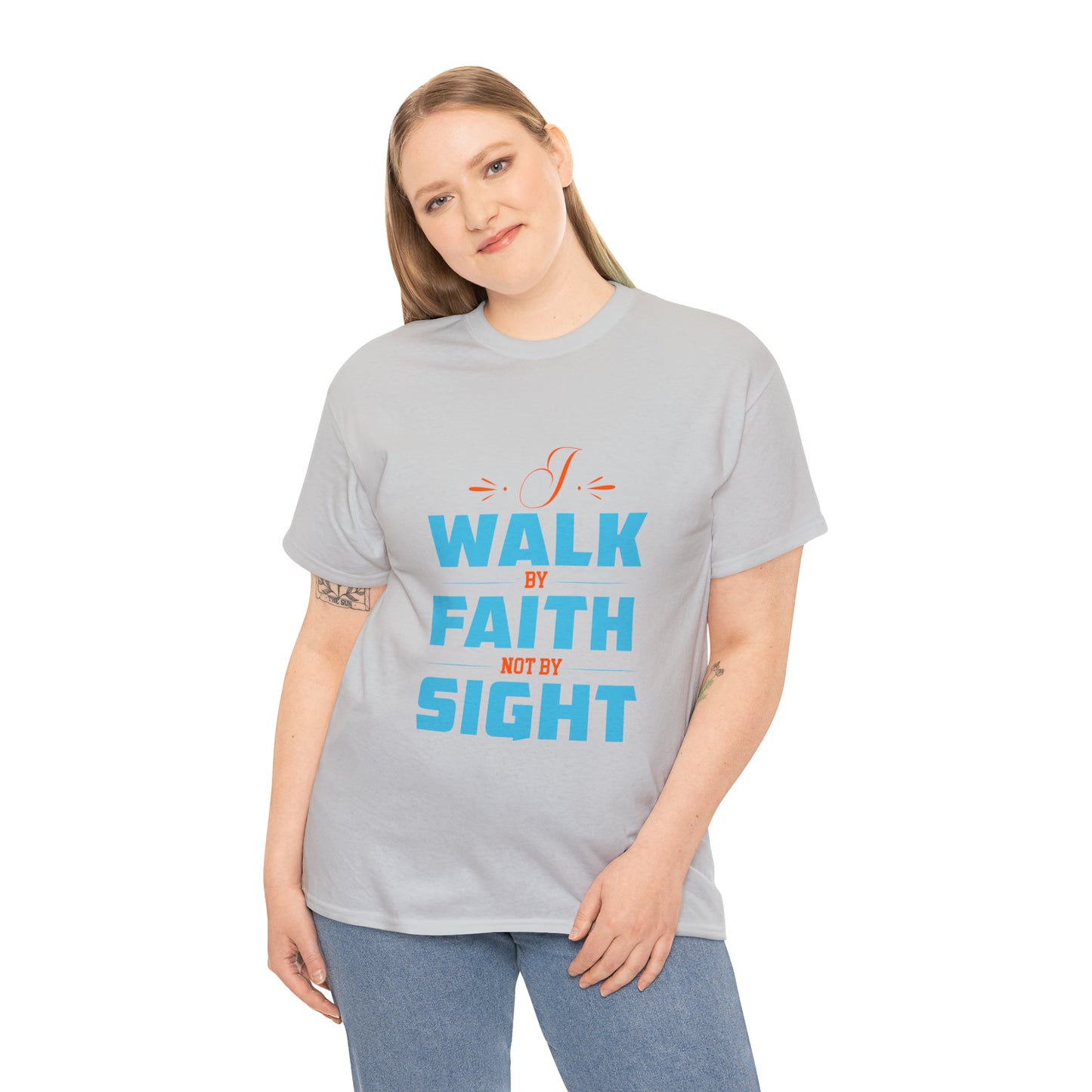 I Walk By Faith & Not By Sight Unisex Heavy Cotton Tee