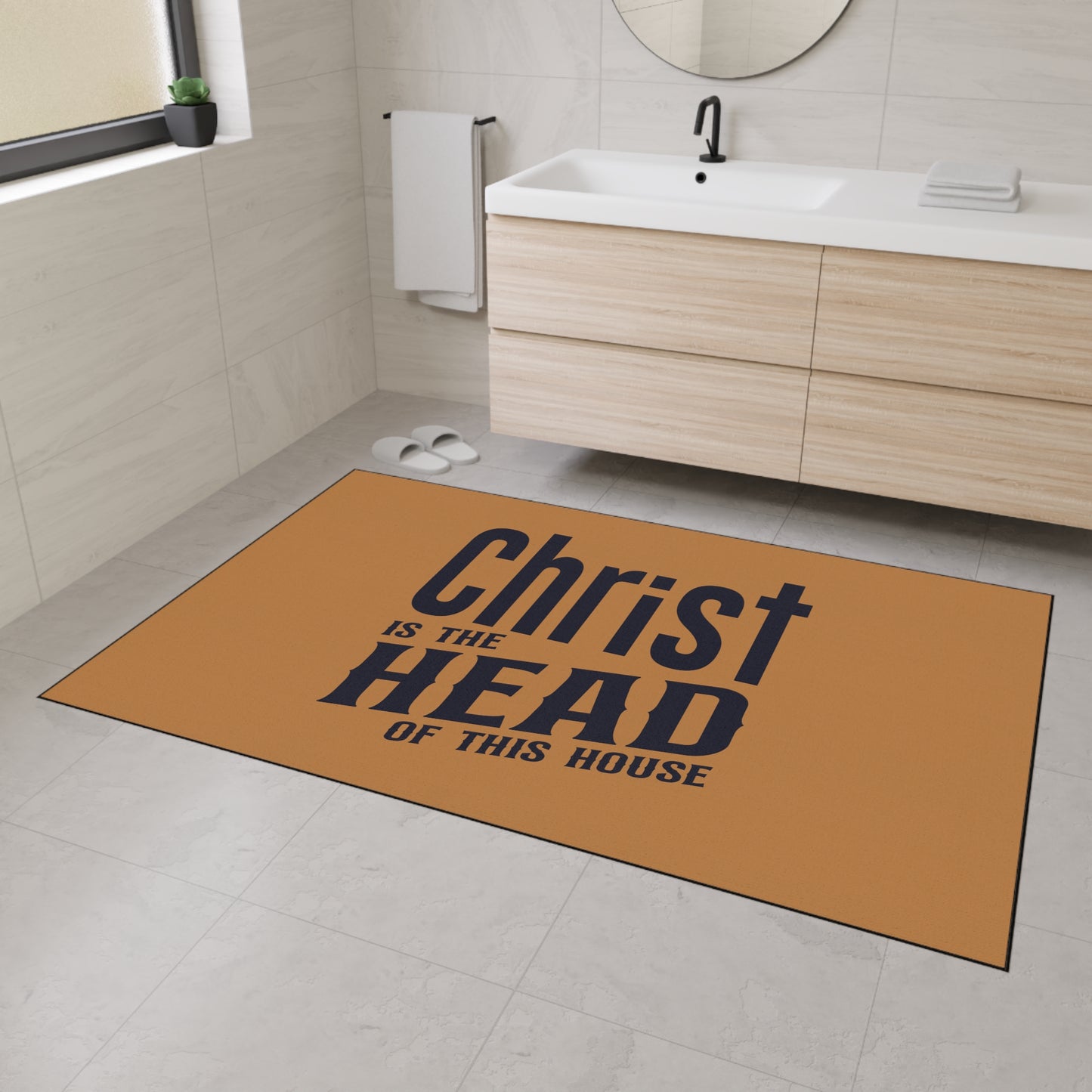 Christian Heavy Duty Floor Mat, Christ Is The Head Of This House Home Decor, Religious Entryway Rug, Scripture Welcome Mat, Inspirational