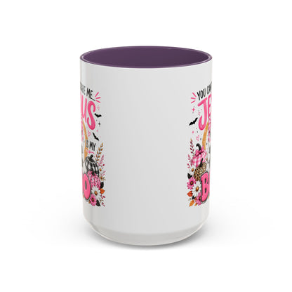 You Can’t Scare Me Jesus Is My Boo Coffee Mug — Halloween Christian Accent Mug
