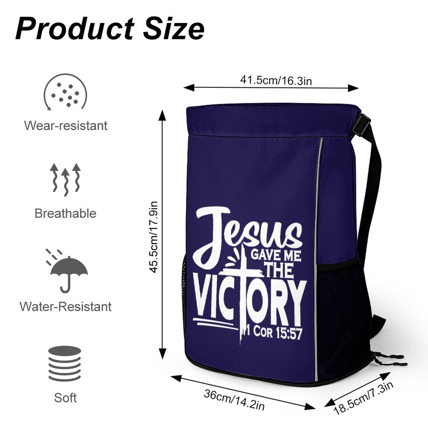 Jesus Gave Me The Victory Christian Waffle Cloth Drawstring Bag