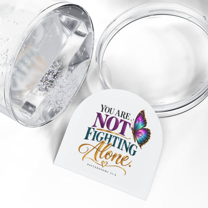 You Are Not Fighting Alone Butterfly Encouragement Snow Globe - Claimed by God Designs