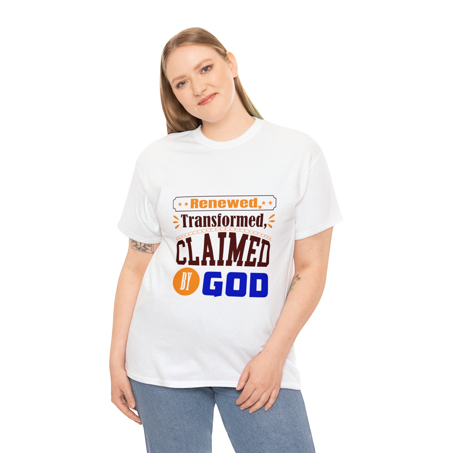 Renewed Transformed Claimed By God Unisex Heavy Cotton Tee