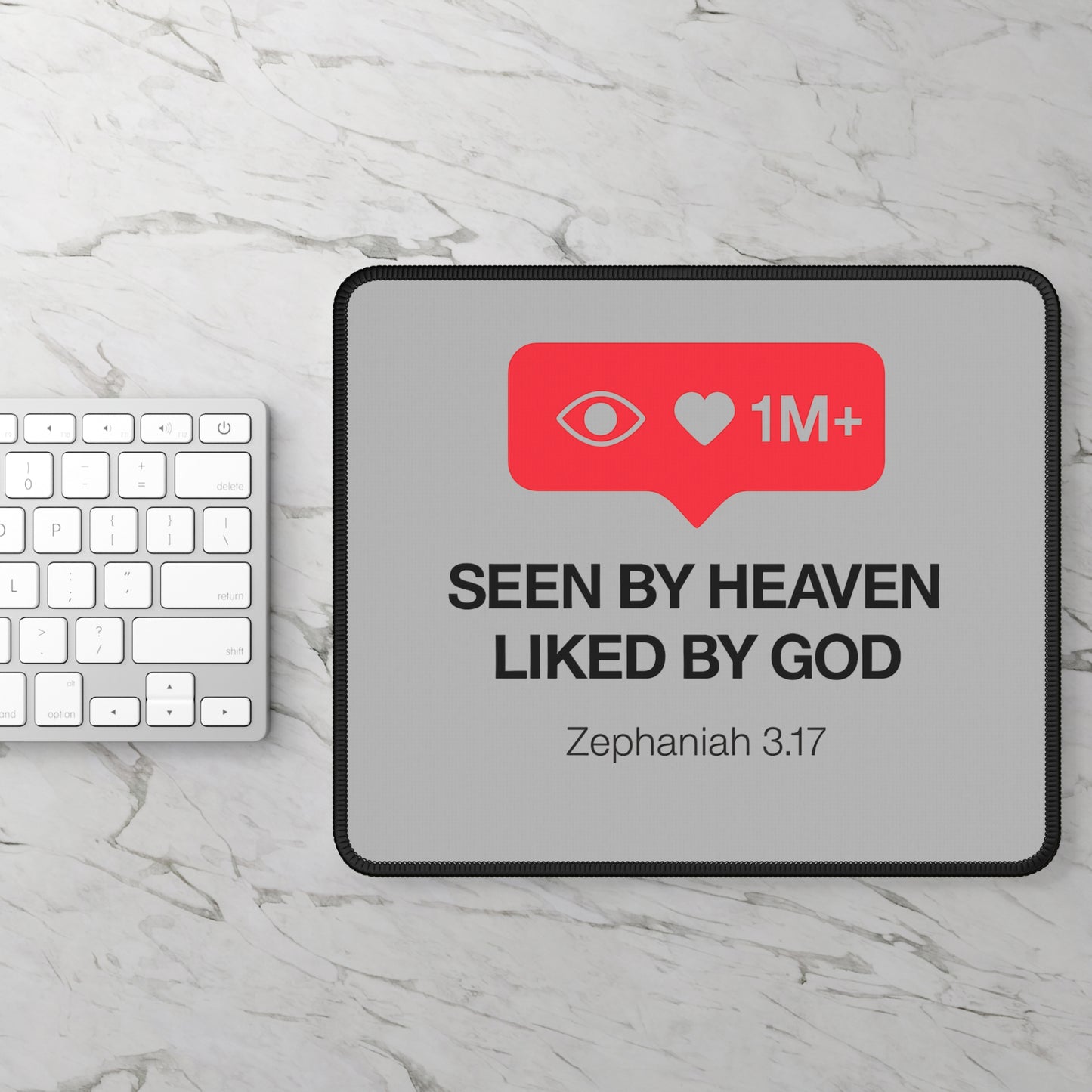 Inspirational Gaming Mouse Pad - 'Seen by Heaven, Liked by God' - Perfect Gift for Gamers, Faith - Based Motivation, Desk Accessories - ClaimedbyGodDesigns