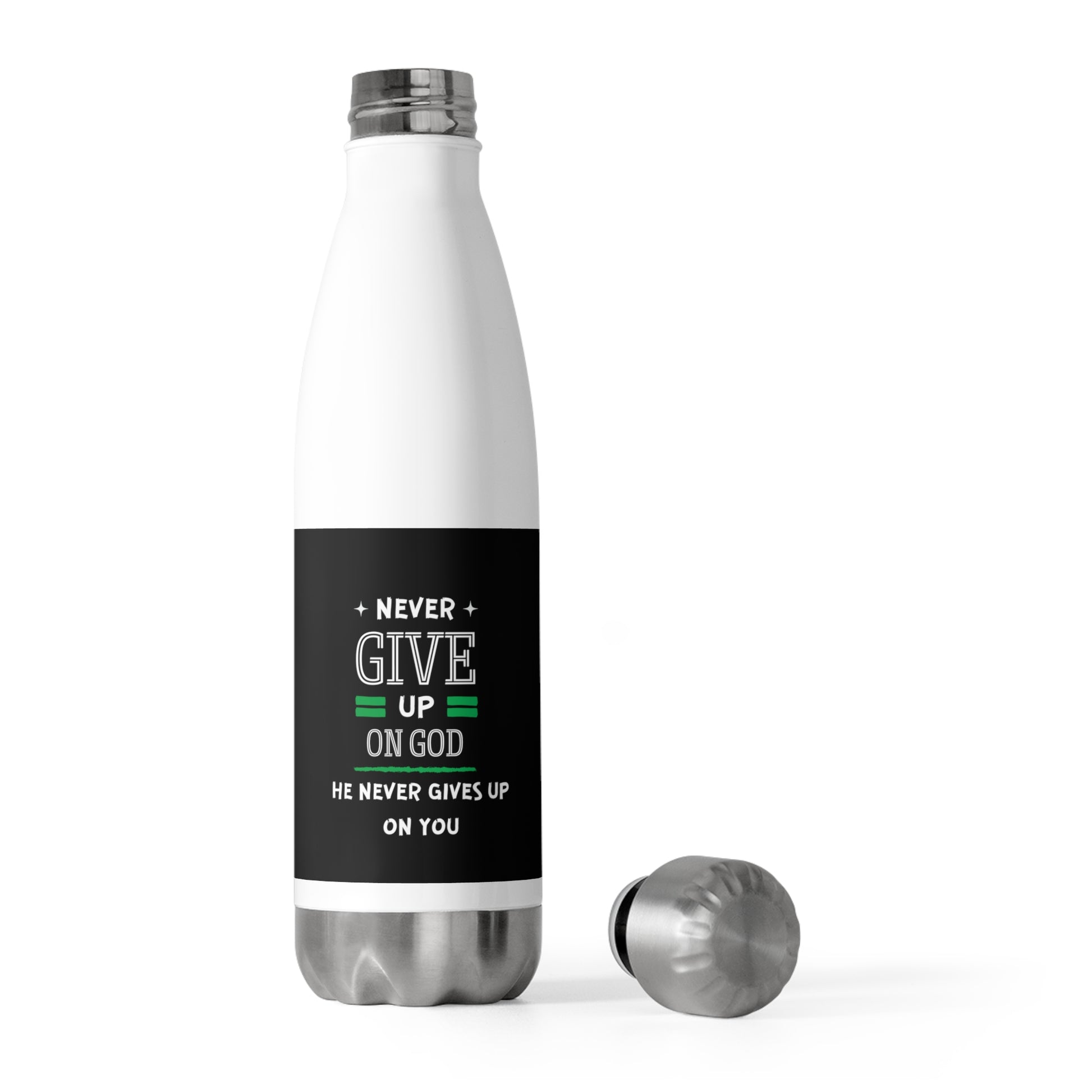 Never Give Up On God He Never Gives Up On You Christian Insulated Bottle Printify