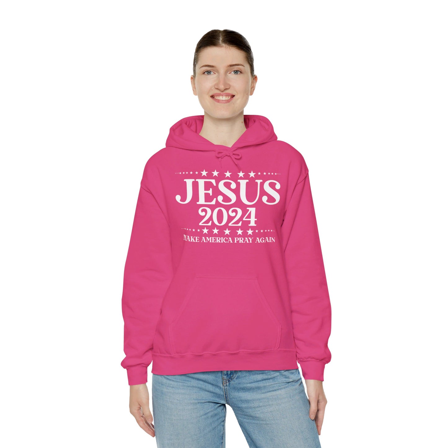 Jesus 2024 Make America Pray Again Unisex Christian Pullover Hooded Sweatshirt