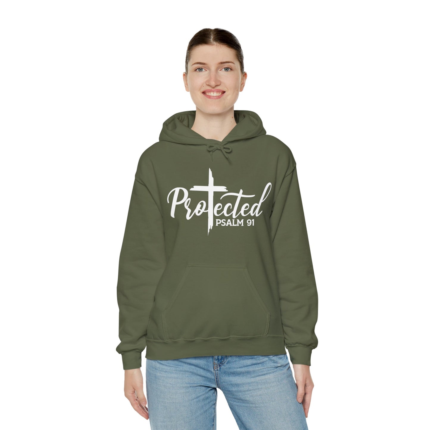 Psalm 91 Protected Unisex Christian Pullover Hooded Sweatshirt