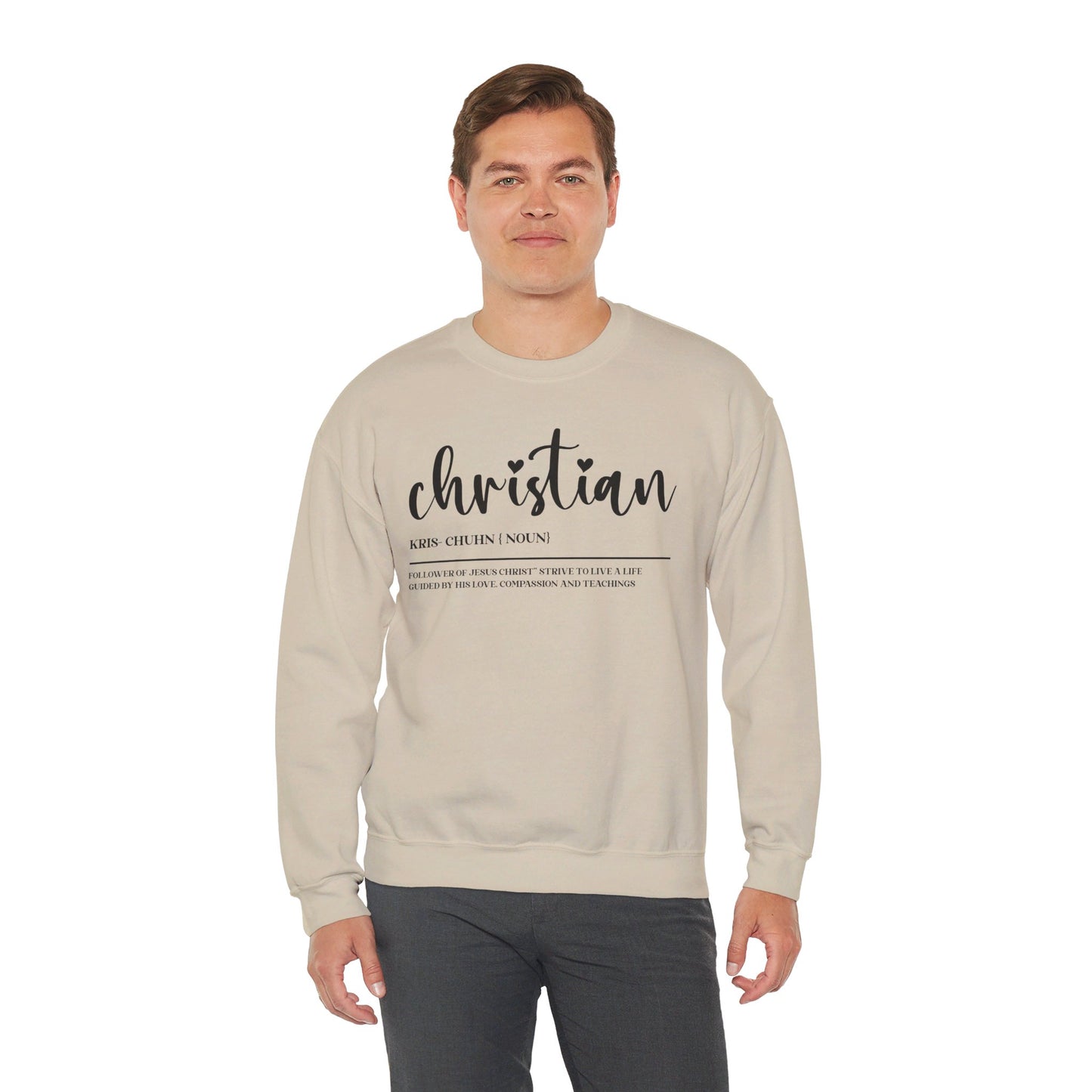 I Am A Christian Follower Of Christ  Unisex Heavy Blend™ Crewneck Christian Sweatshirt